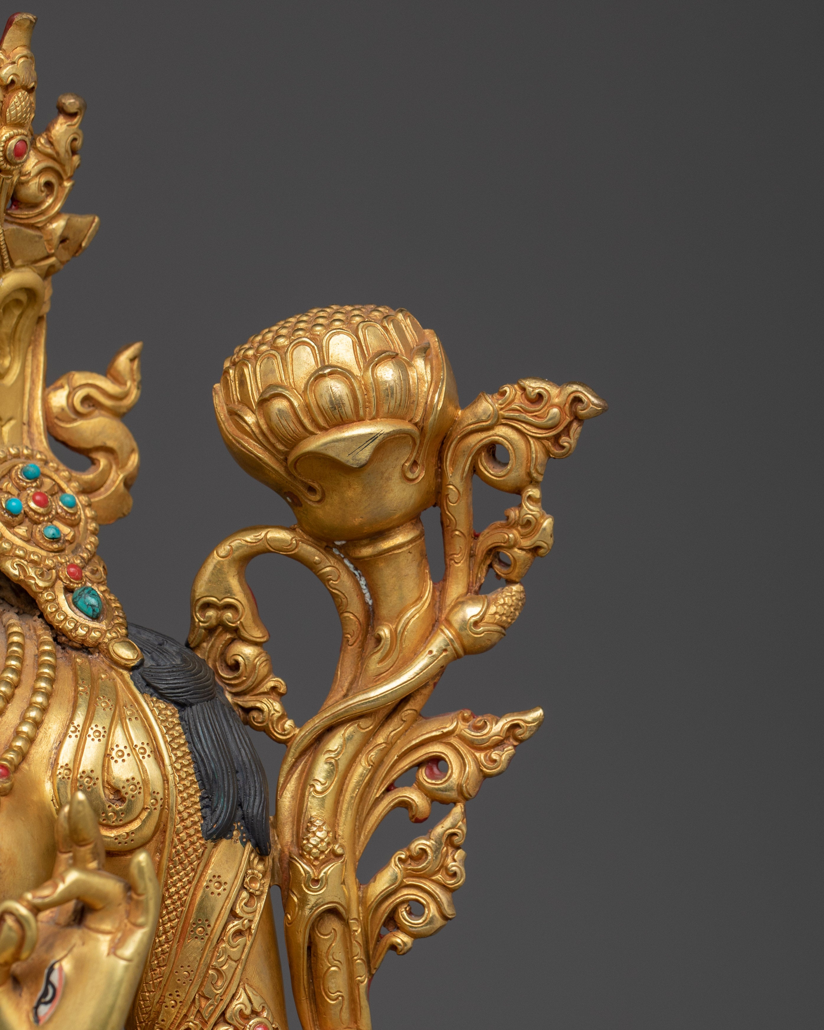 Copper White Tara Statue: Buddhist Healing Tara