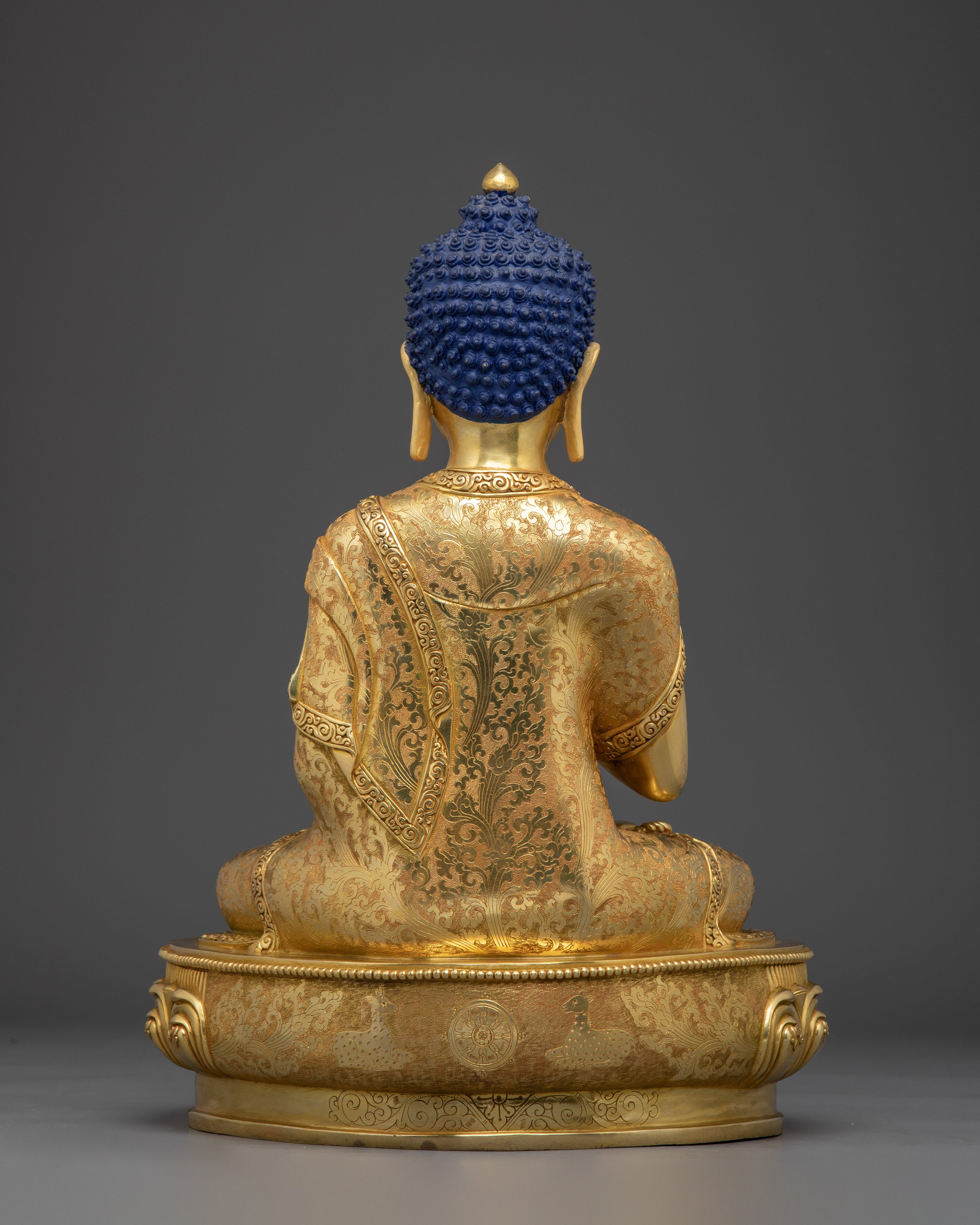 Vairocana Buddha Gold Gilded Copper Sculpture | Meditation Space and Buddhist Altar