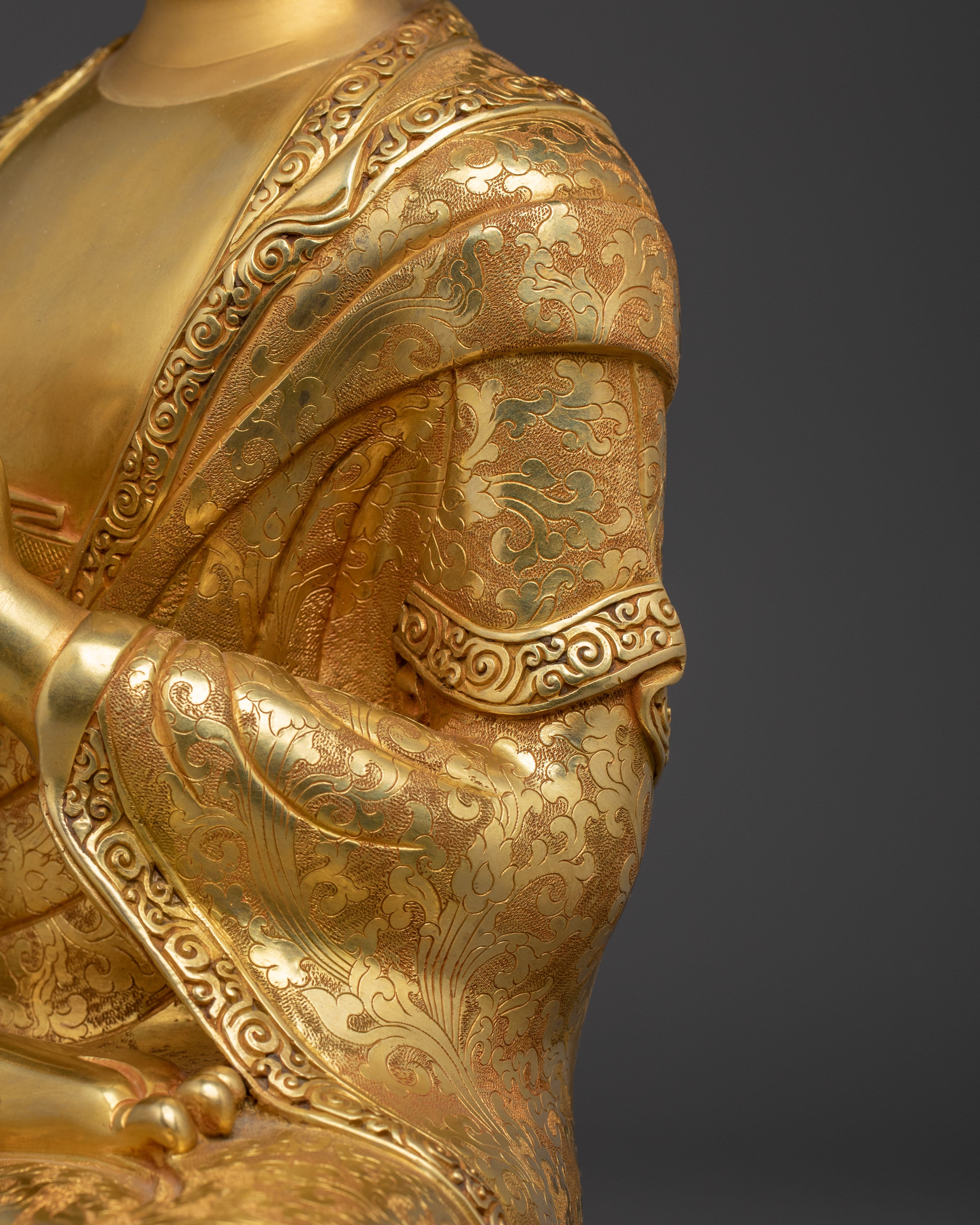 Vairocana Buddha Gold Gilded Copper Sculpture | Meditation Space and Buddhist Altar