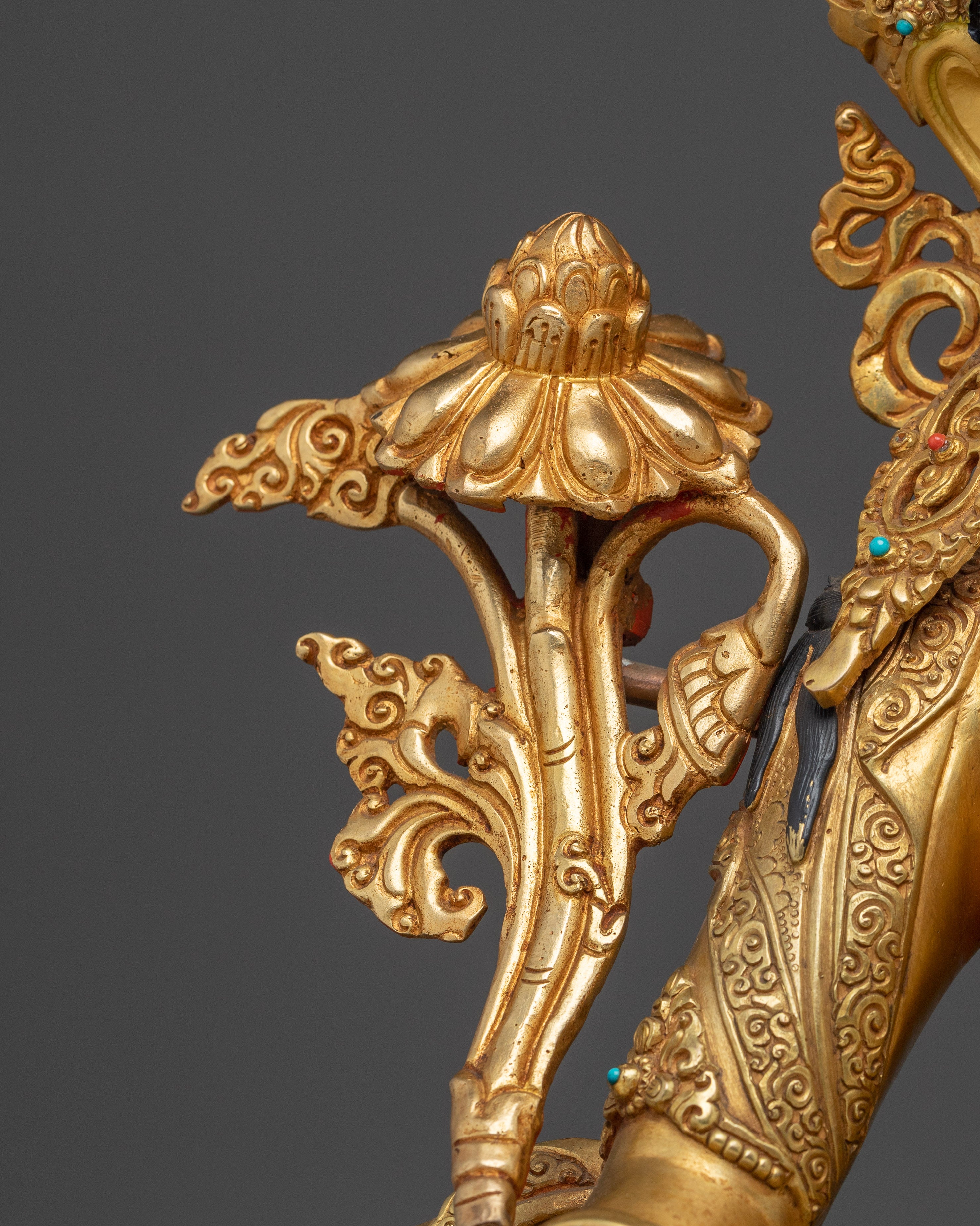 Green Tara 24K Gold Gilded Statue | Meditation and Spiritual Shrines