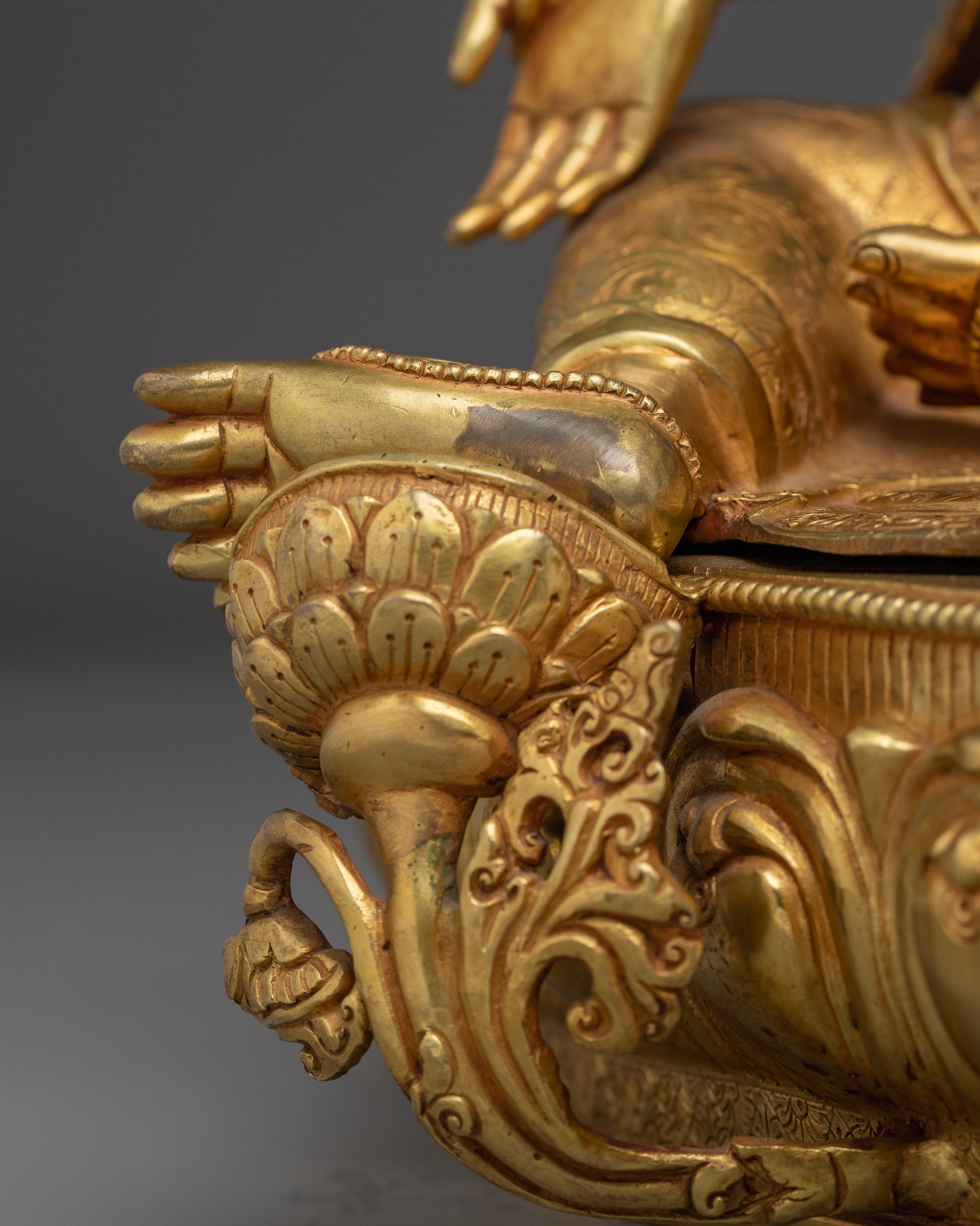 Green Tara 24K Gold Gilded Statue | Meditation and Spiritual Shrines