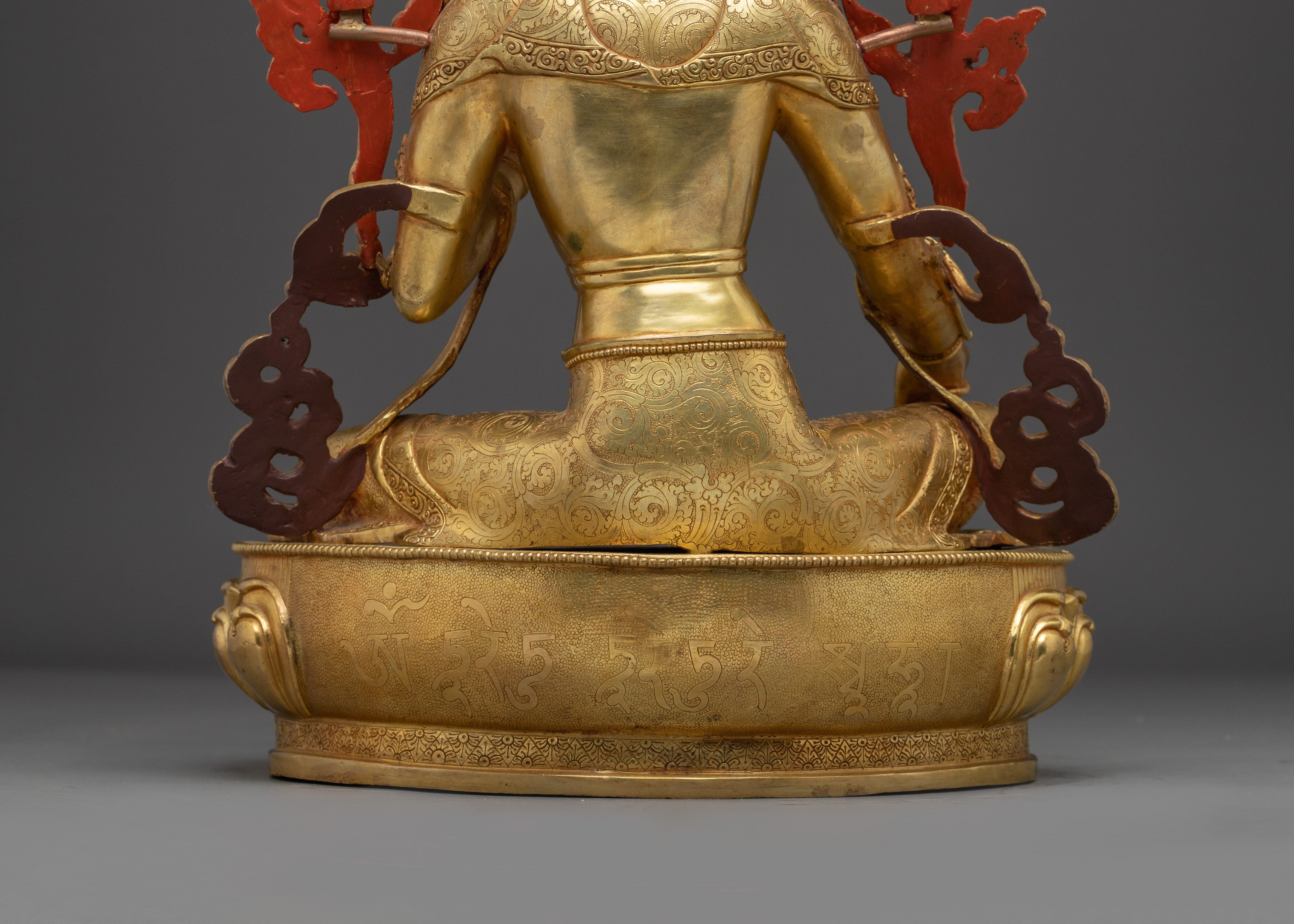 Green Tara 24K Gold Gilded Statue | Meditation and Spiritual Shrines