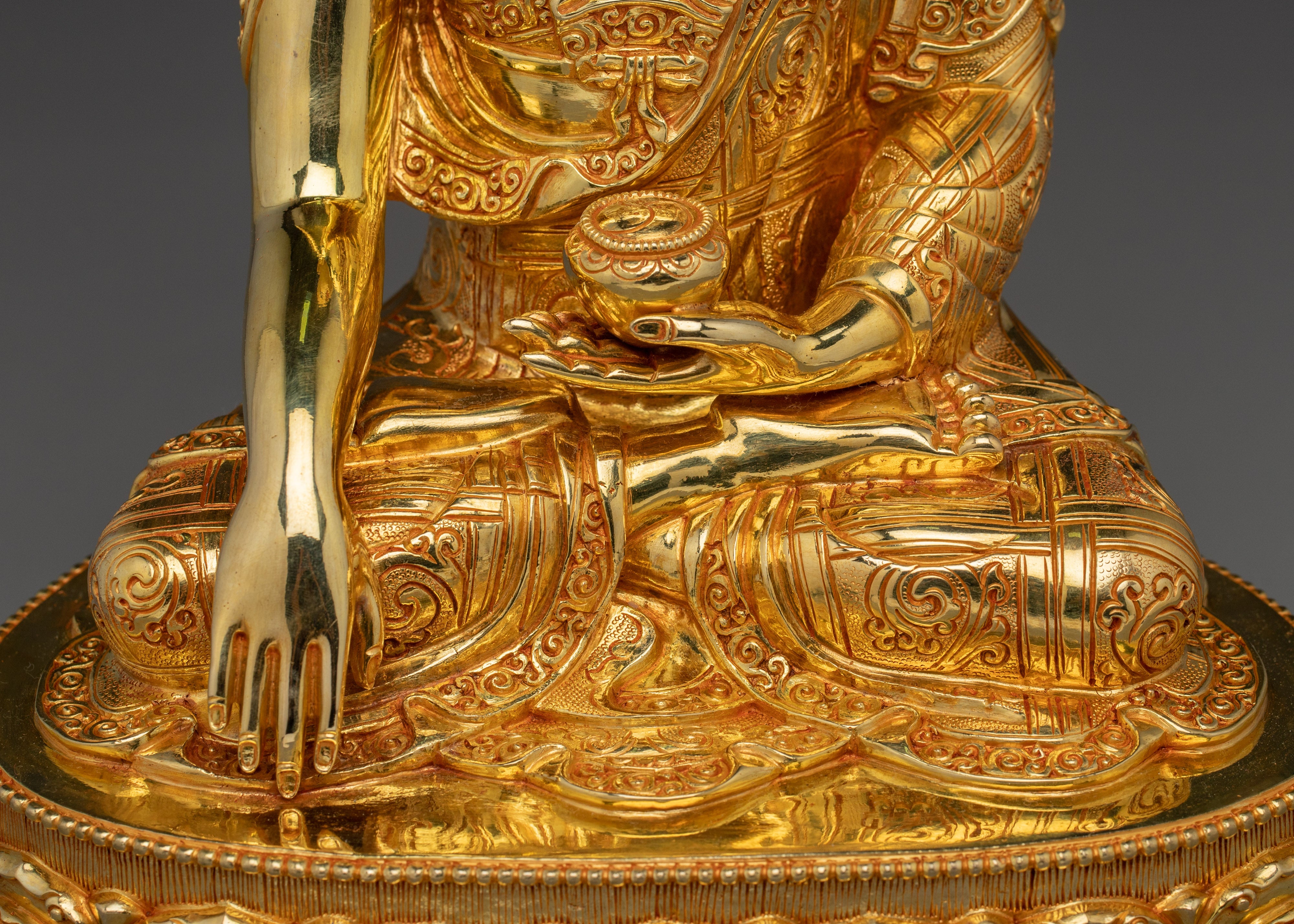 Shakyamuni Buddha Gilded Copper Sculpture | Meditation & Spiritual Decor