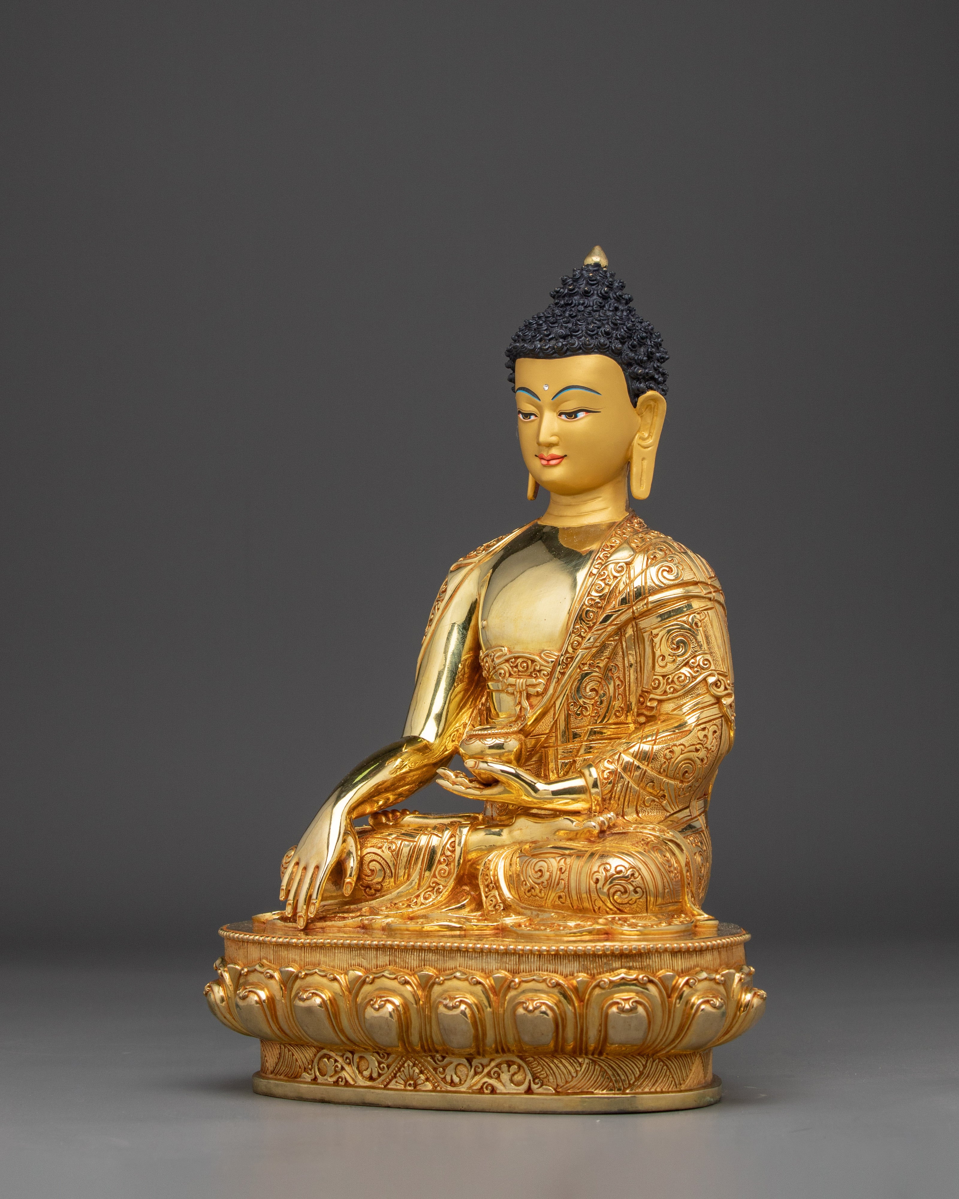 Shakyamuni Buddha Gilded Copper Sculpture | Meditation & Spiritual Decor