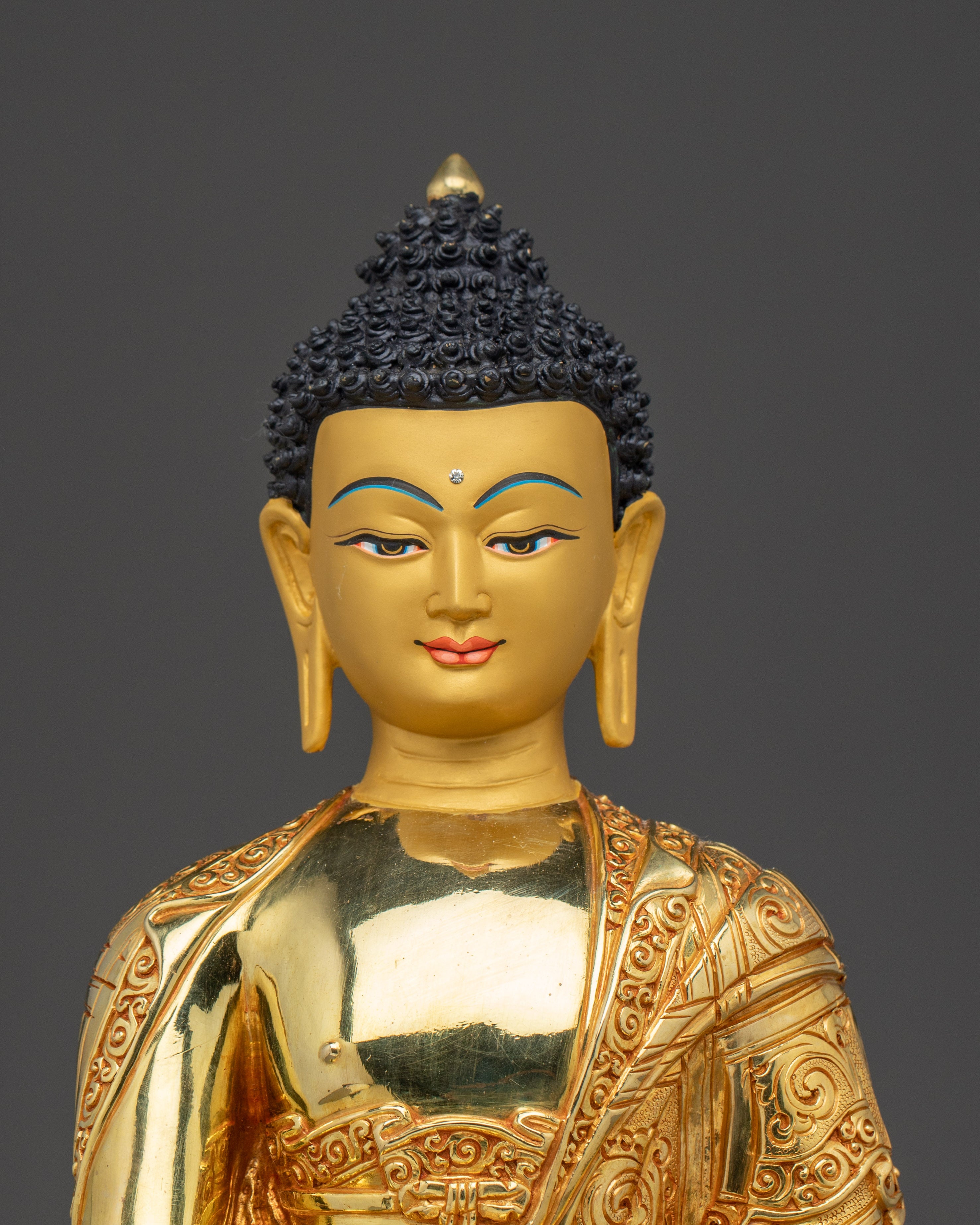 Shakyamuni Buddha Gilded Copper Sculpture | Meditation & Spiritual Decor