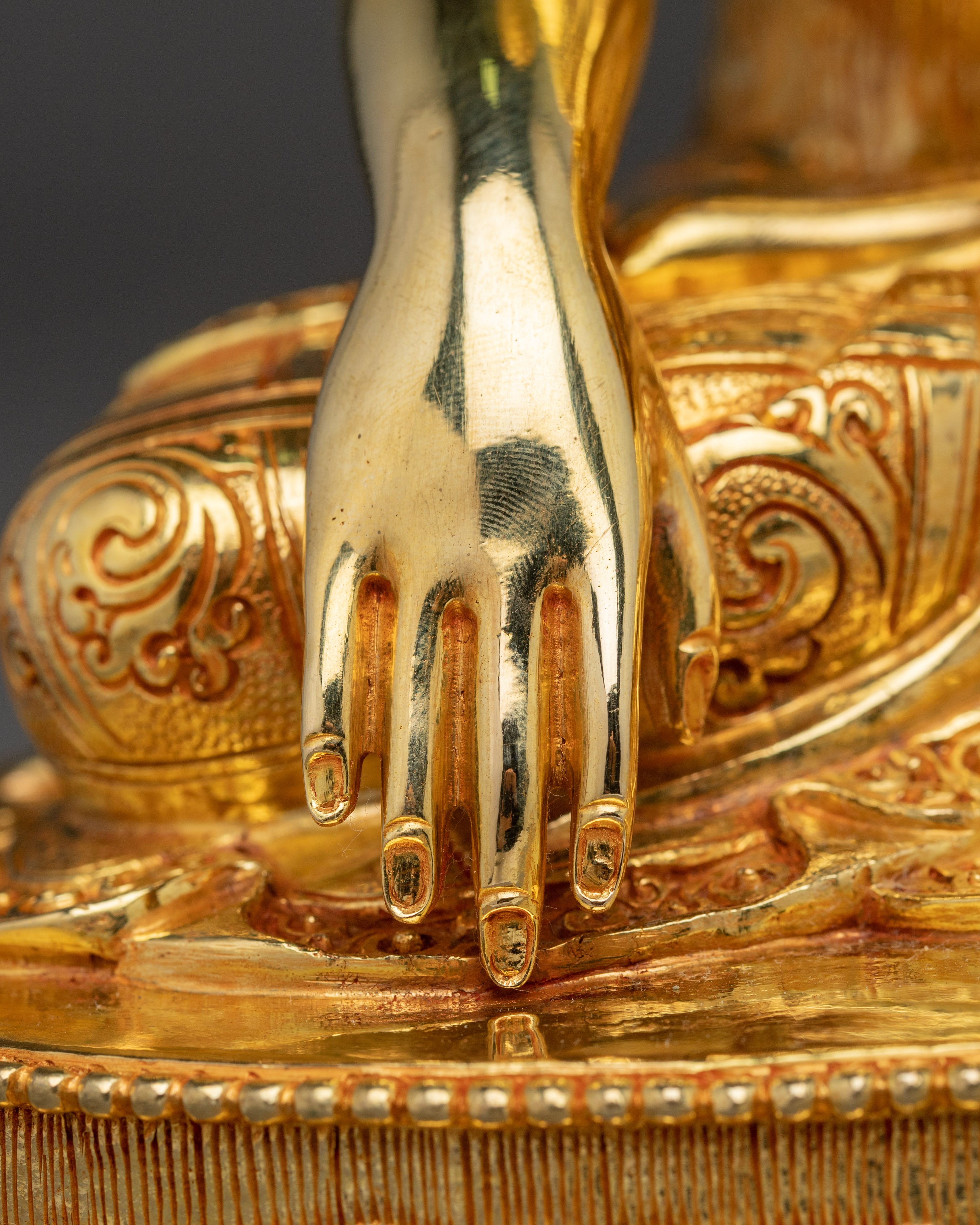 Shakyamuni Buddha Gilded Copper Sculpture | Meditation & Spiritual Decor