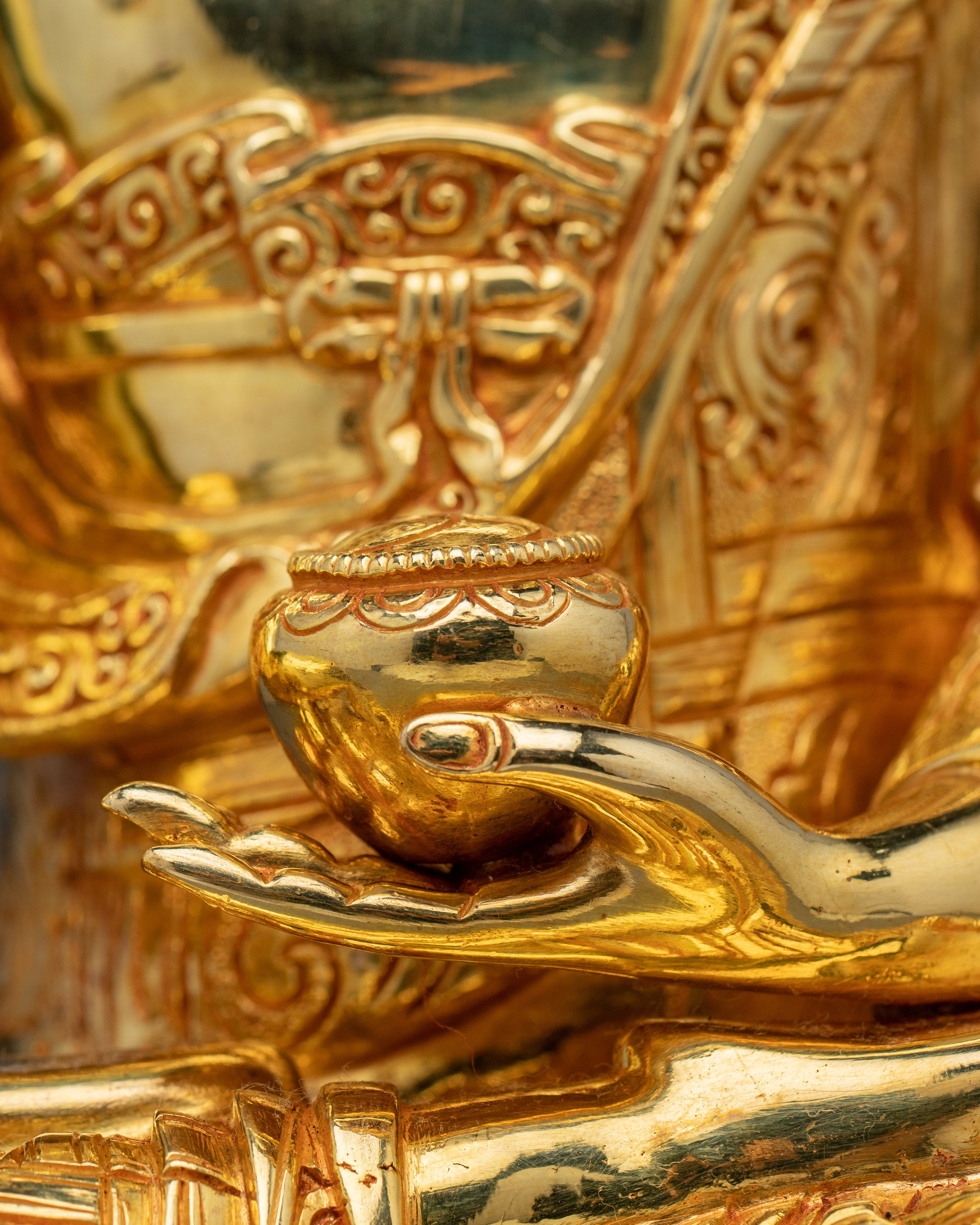 Shakyamuni Buddha Gilded Copper Sculpture | Meditation & Spiritual Decor