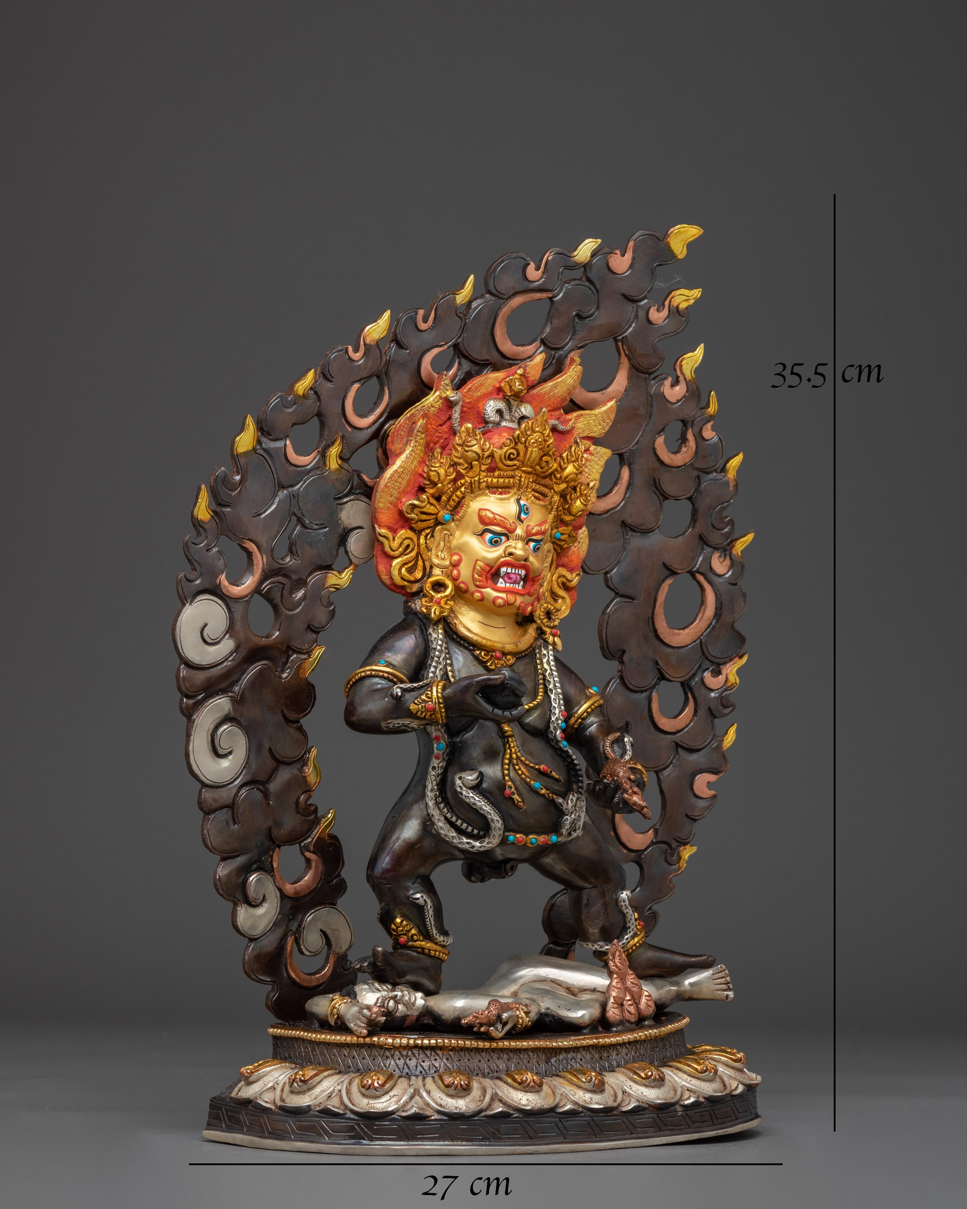 Copper Black Dzambhala Statue: The Wealth Deity