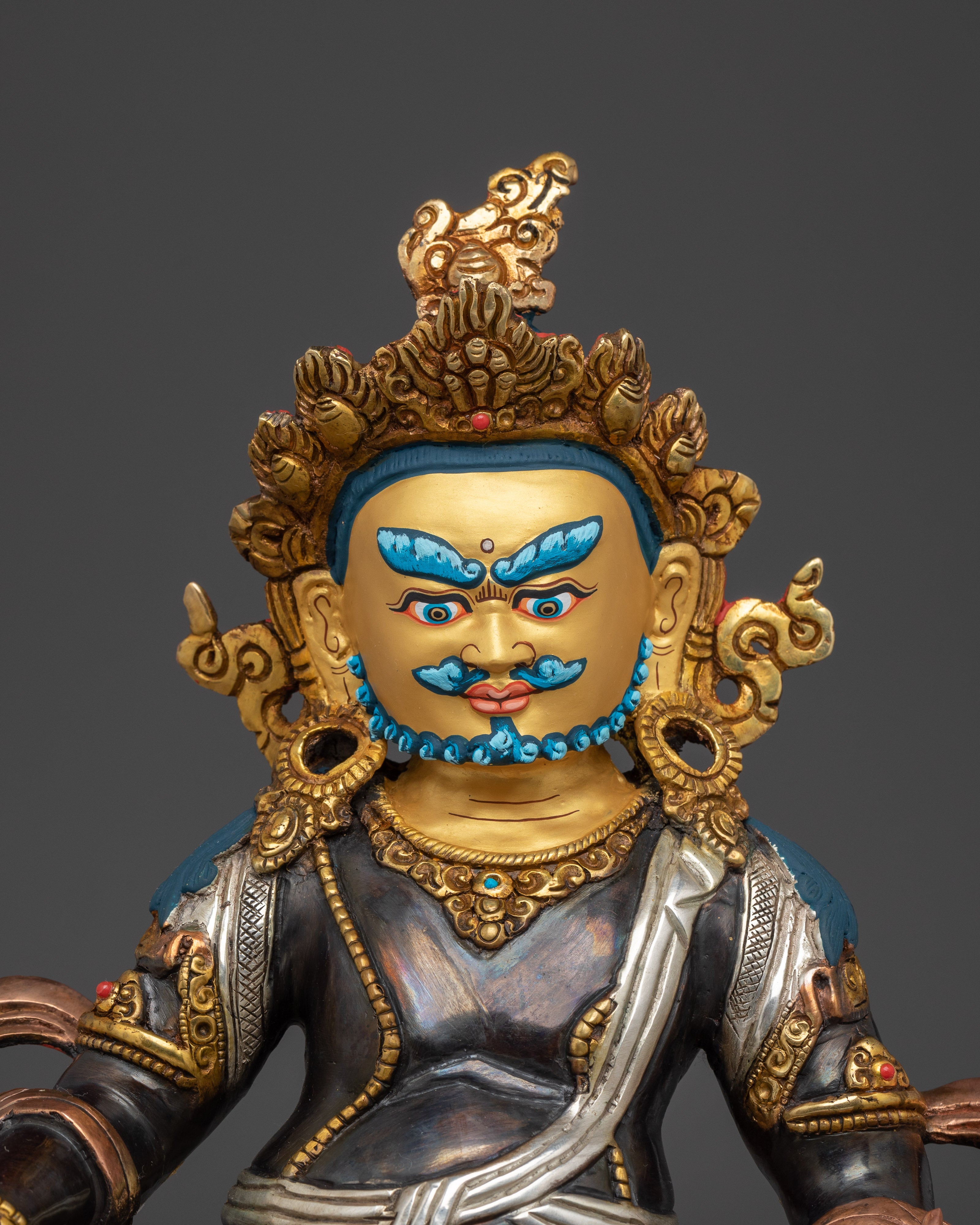 Copper Dzambhala Statue: Buddhist Wealth Deity