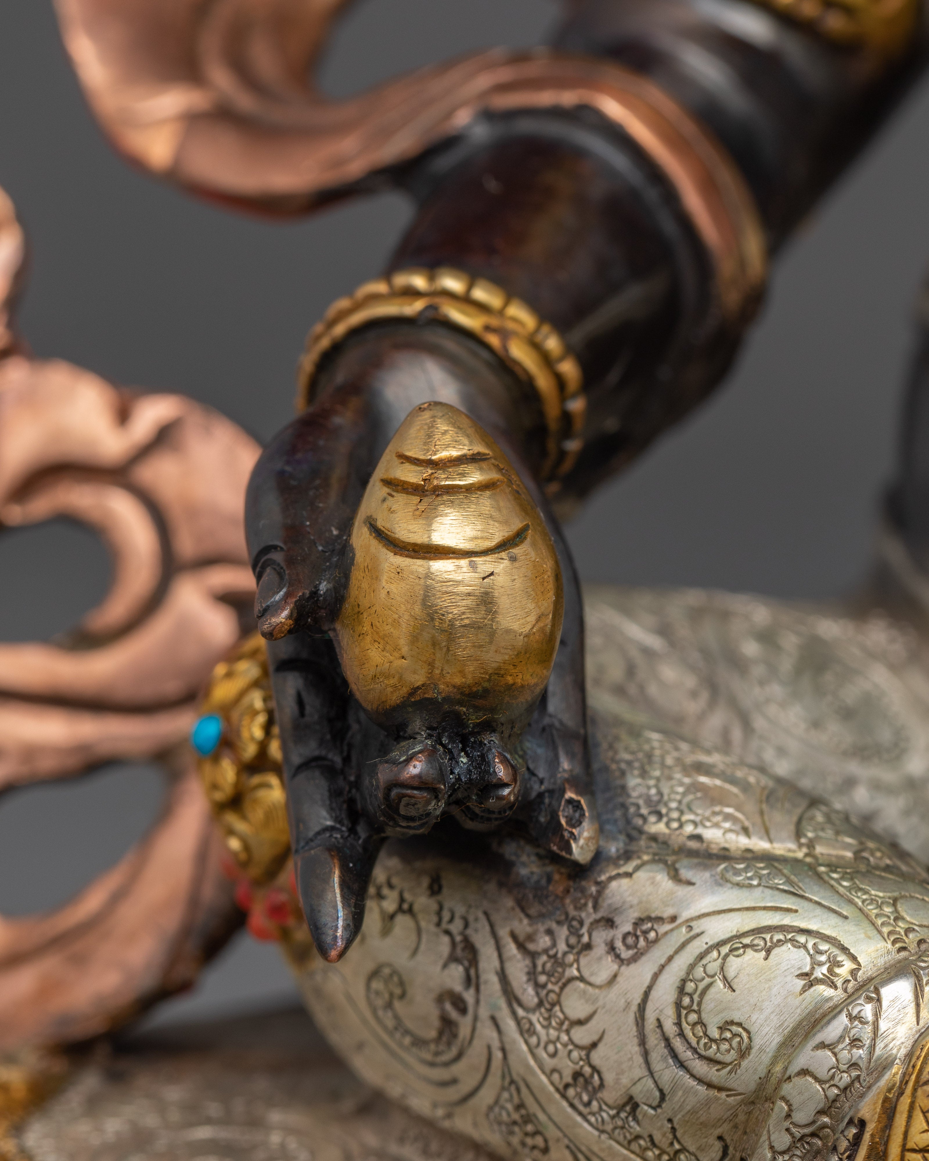 Handmade Five Dzambhala Statue Set | Yellow, White, Red, Black, and Central Dzambhala