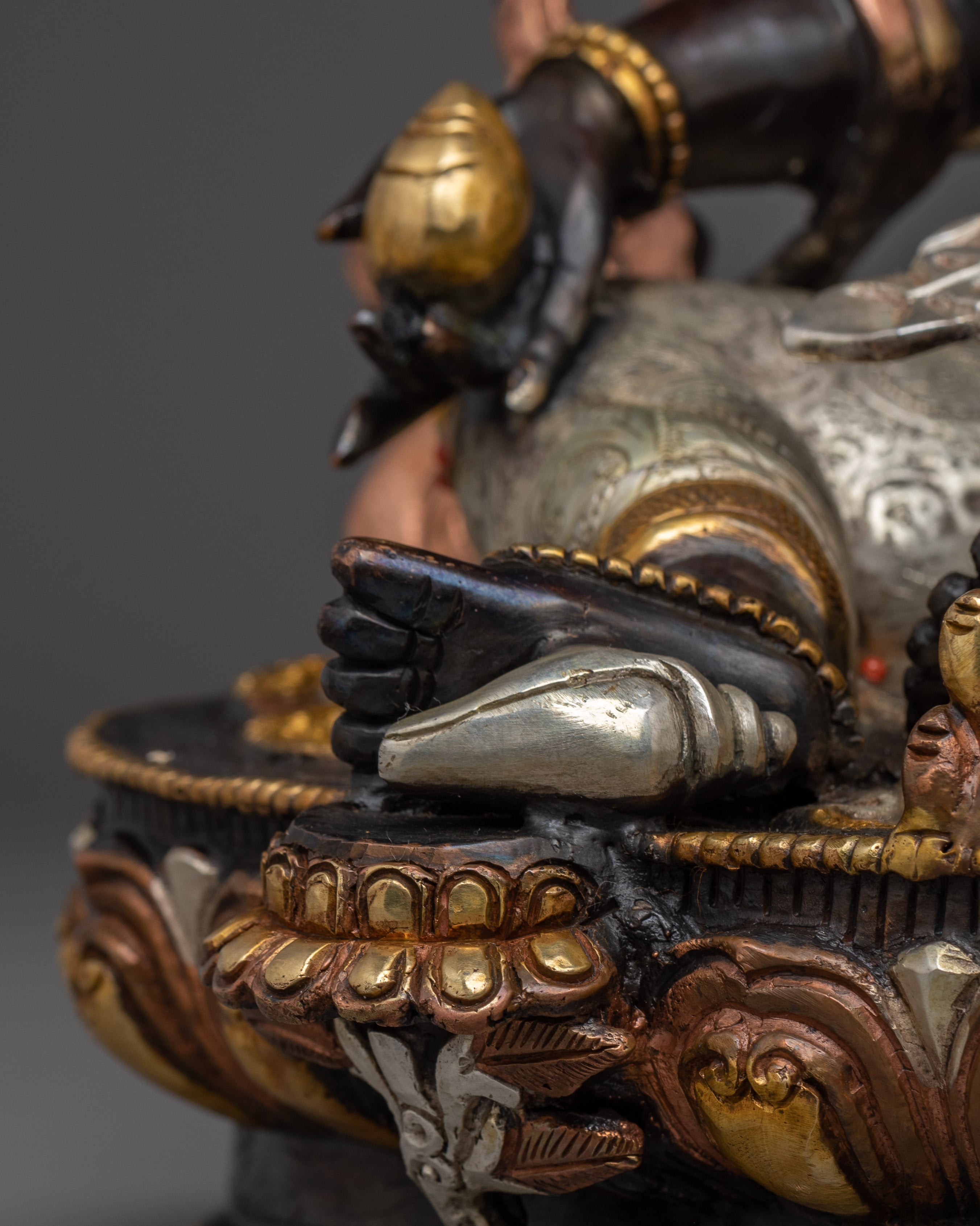 Handmade Five Dzambhala Statue Set | Yellow, White, Red, Black, and Central Dzambhala