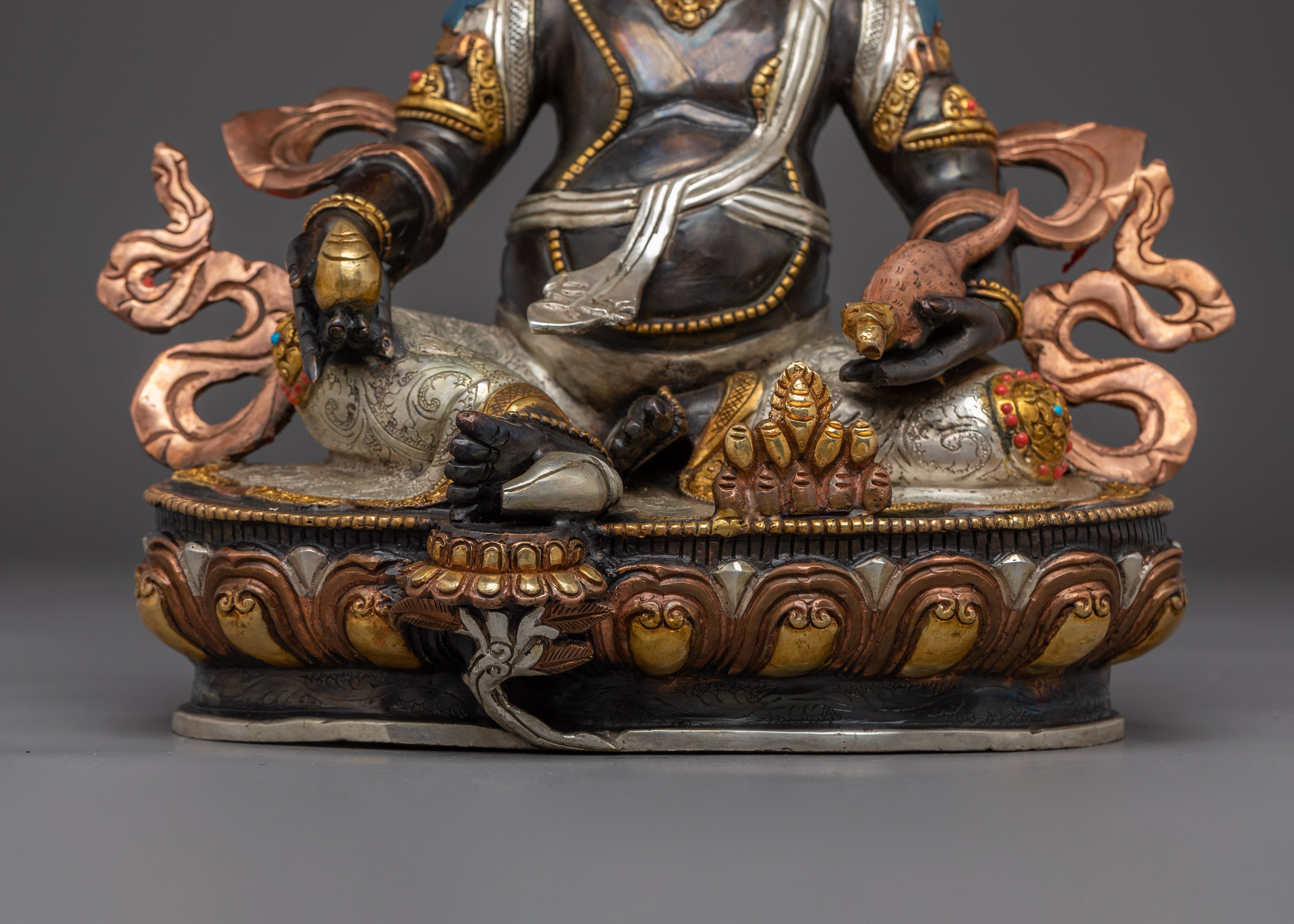 Copper Dzambhala Statue: Buddhist Wealth Deity