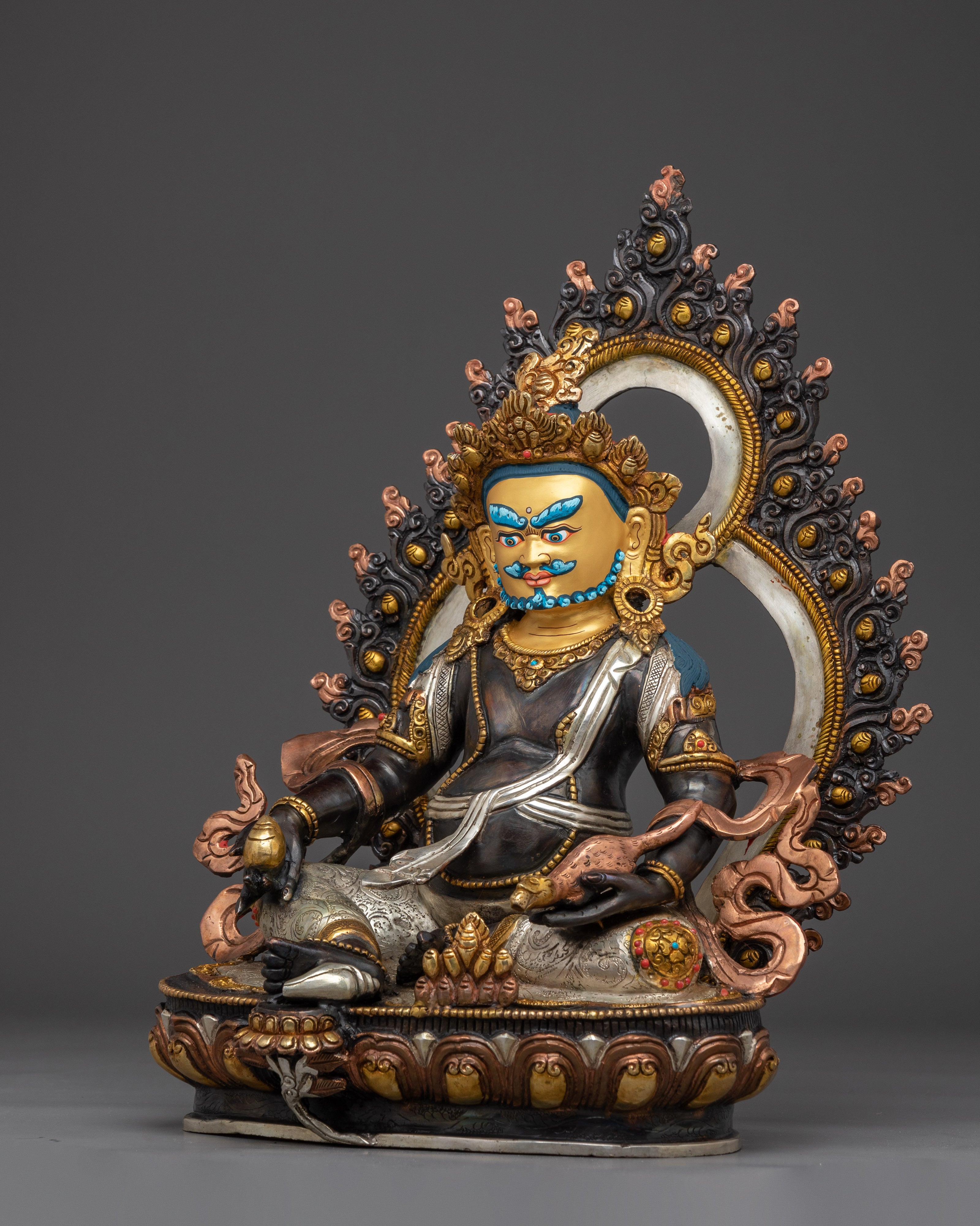 Copper Dzambhala Statue: Buddhist Wealth Deity
