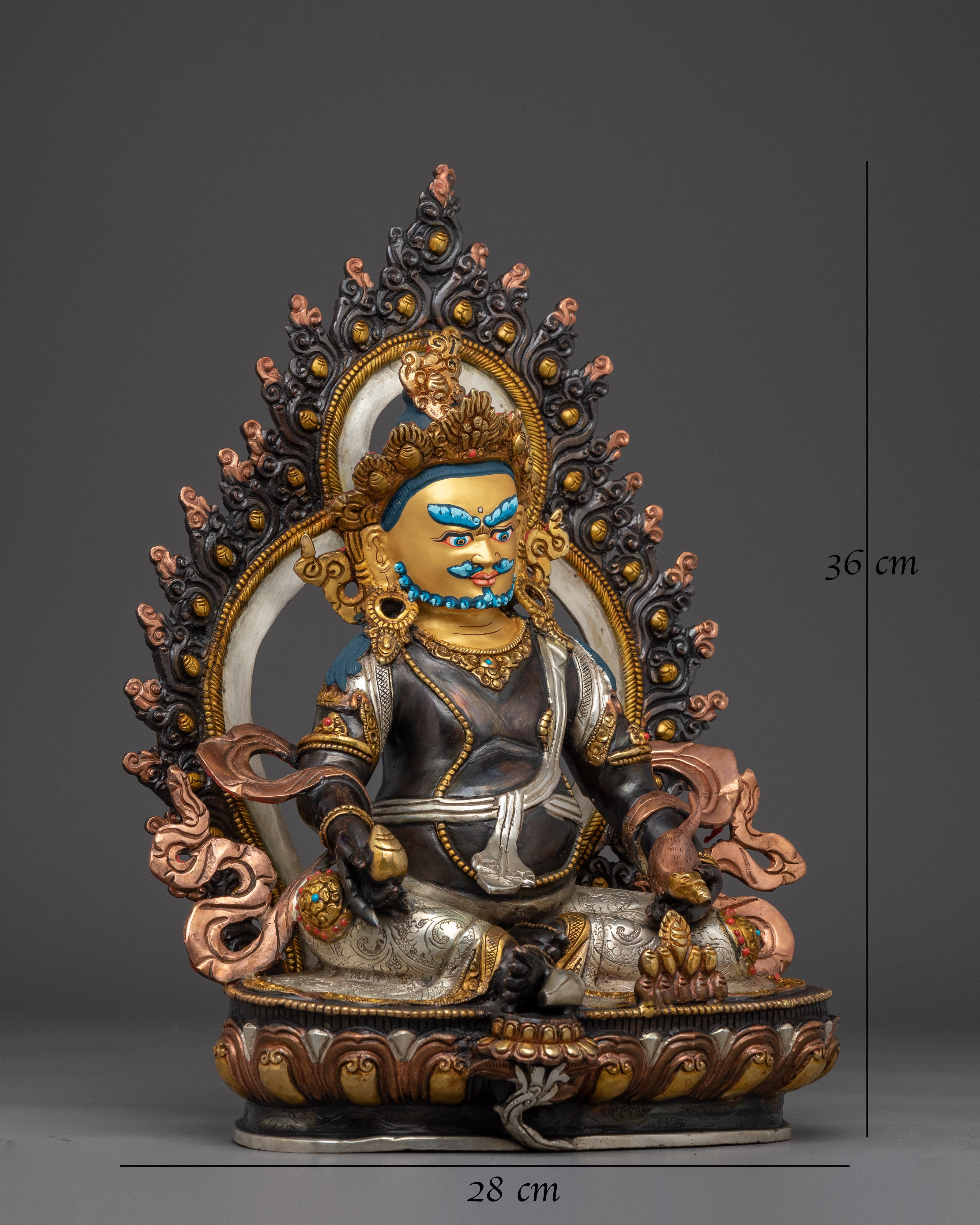 Copper Dzambhala Statue: Buddhist Wealth Deity