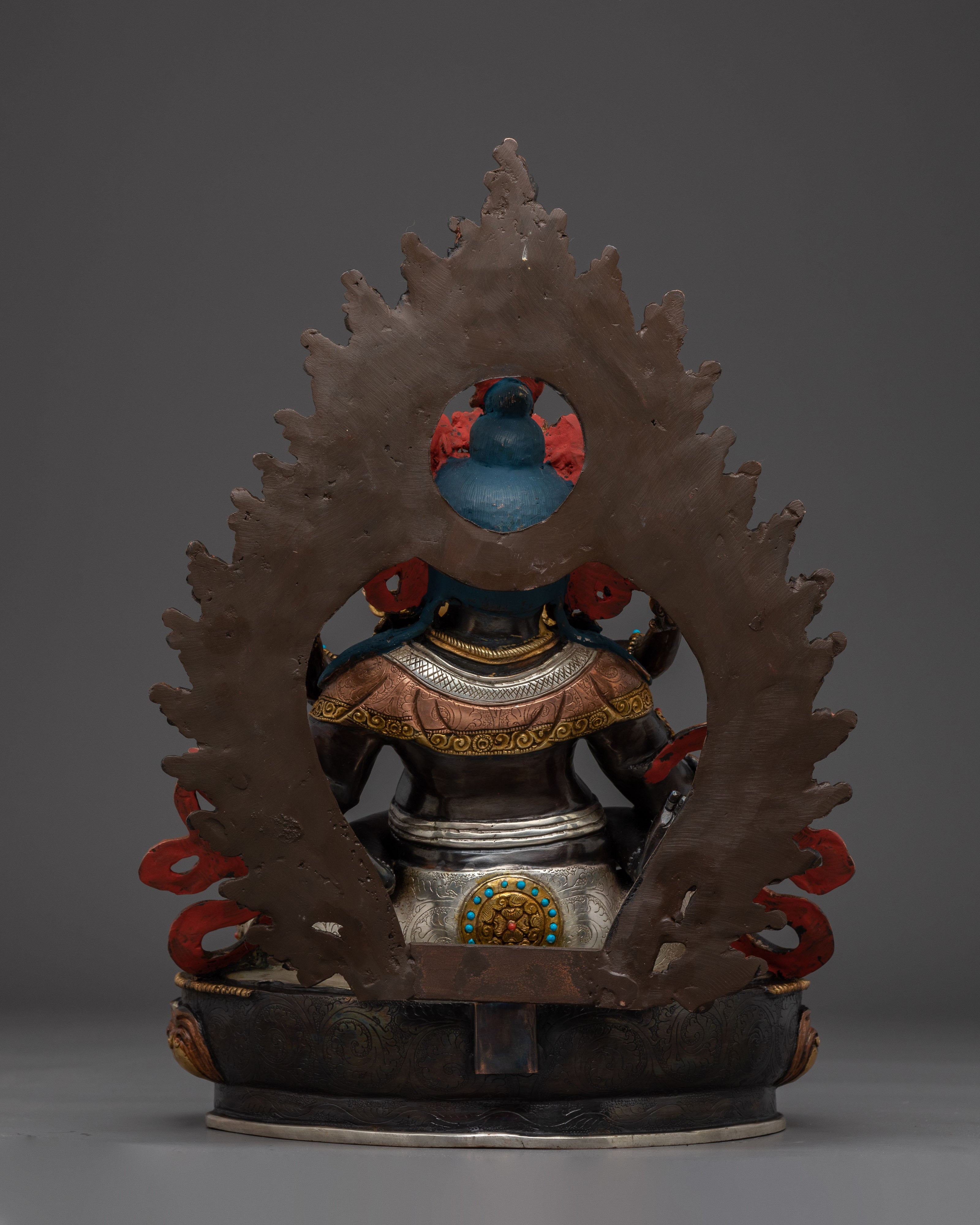 Handmade Five Dzambhala Statue Set | Yellow, White, Red, Black, and Central Dzambhala