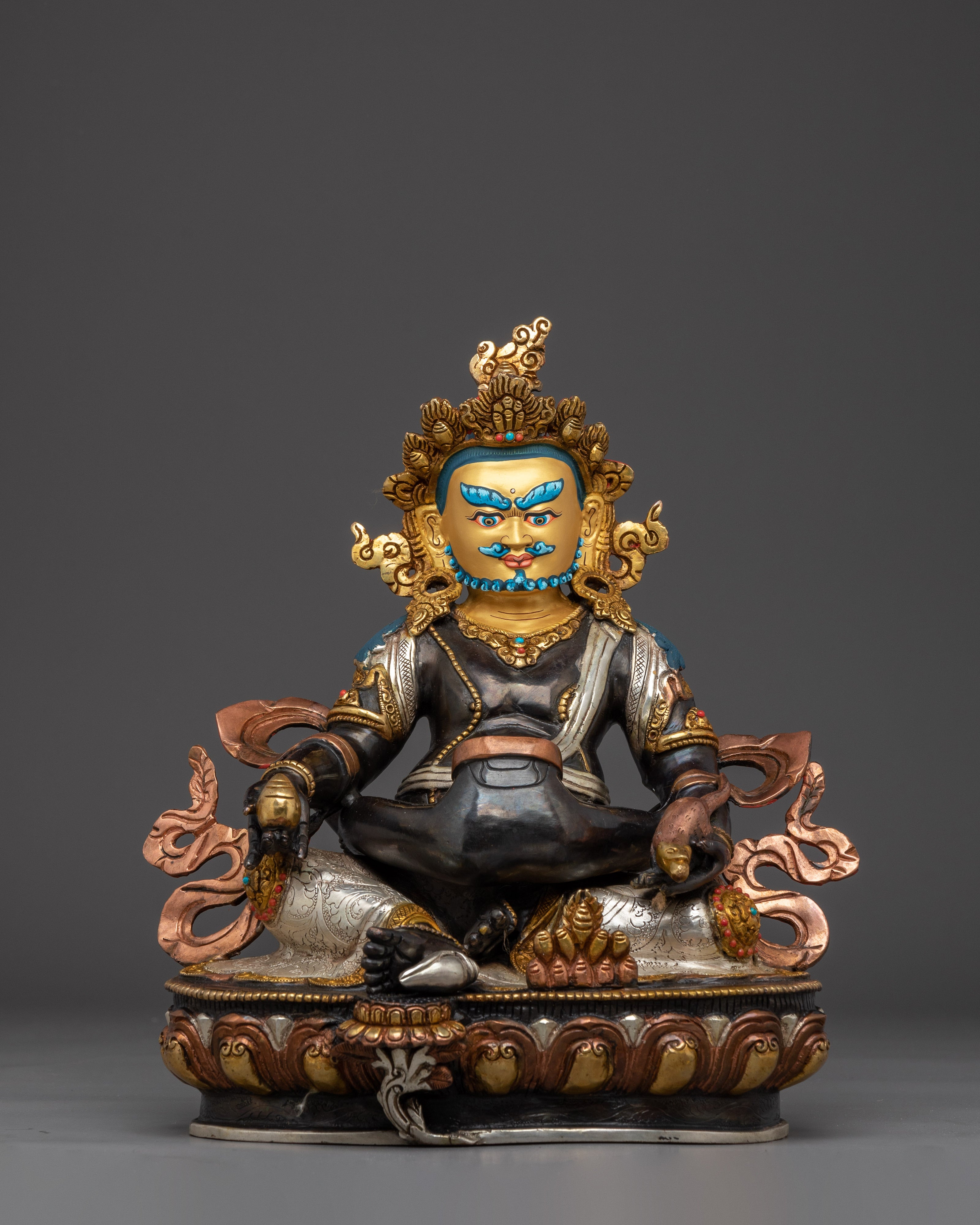 Green Dzambhala Statue: Wealth Deity