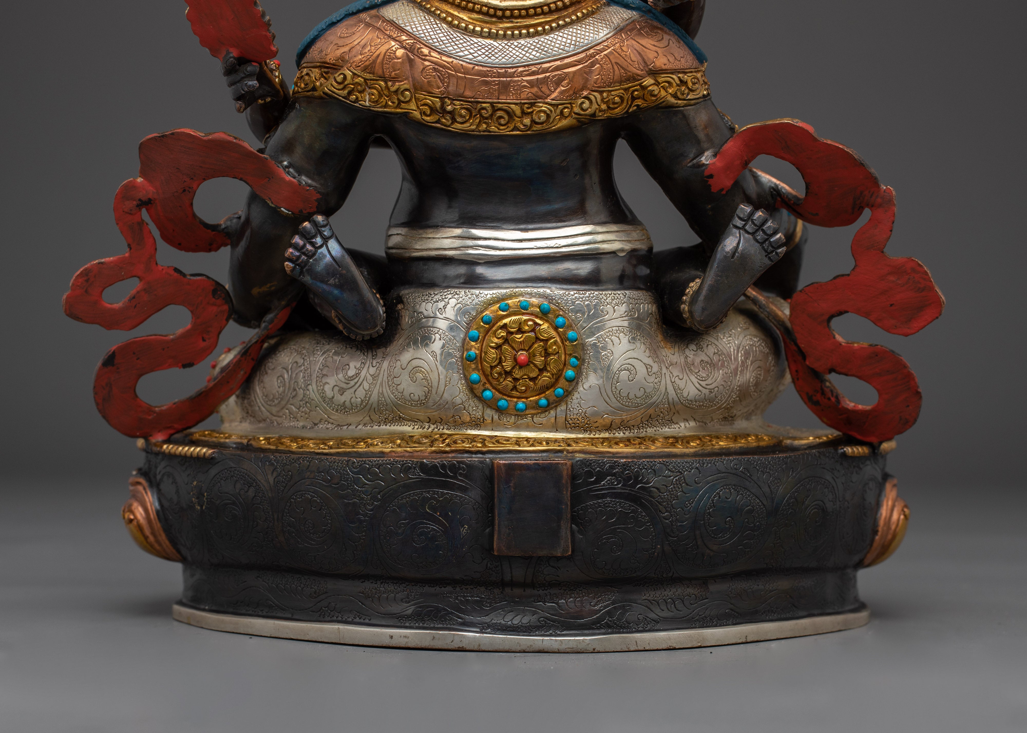 Red Dzambhala Statue: Buddhist Wealth Deity