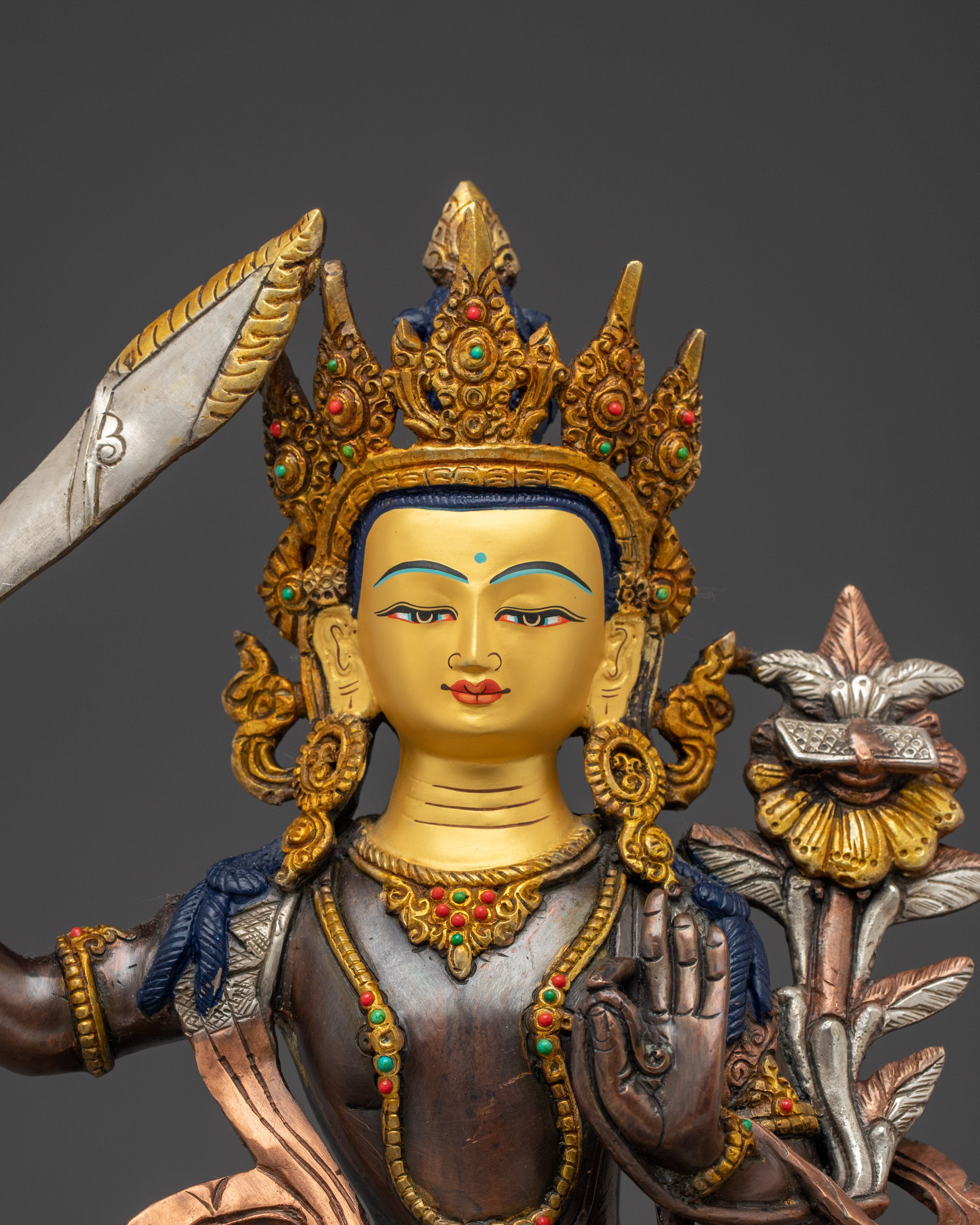 Handmade Manjushri Statue: The Bodhisattva of Wisdom