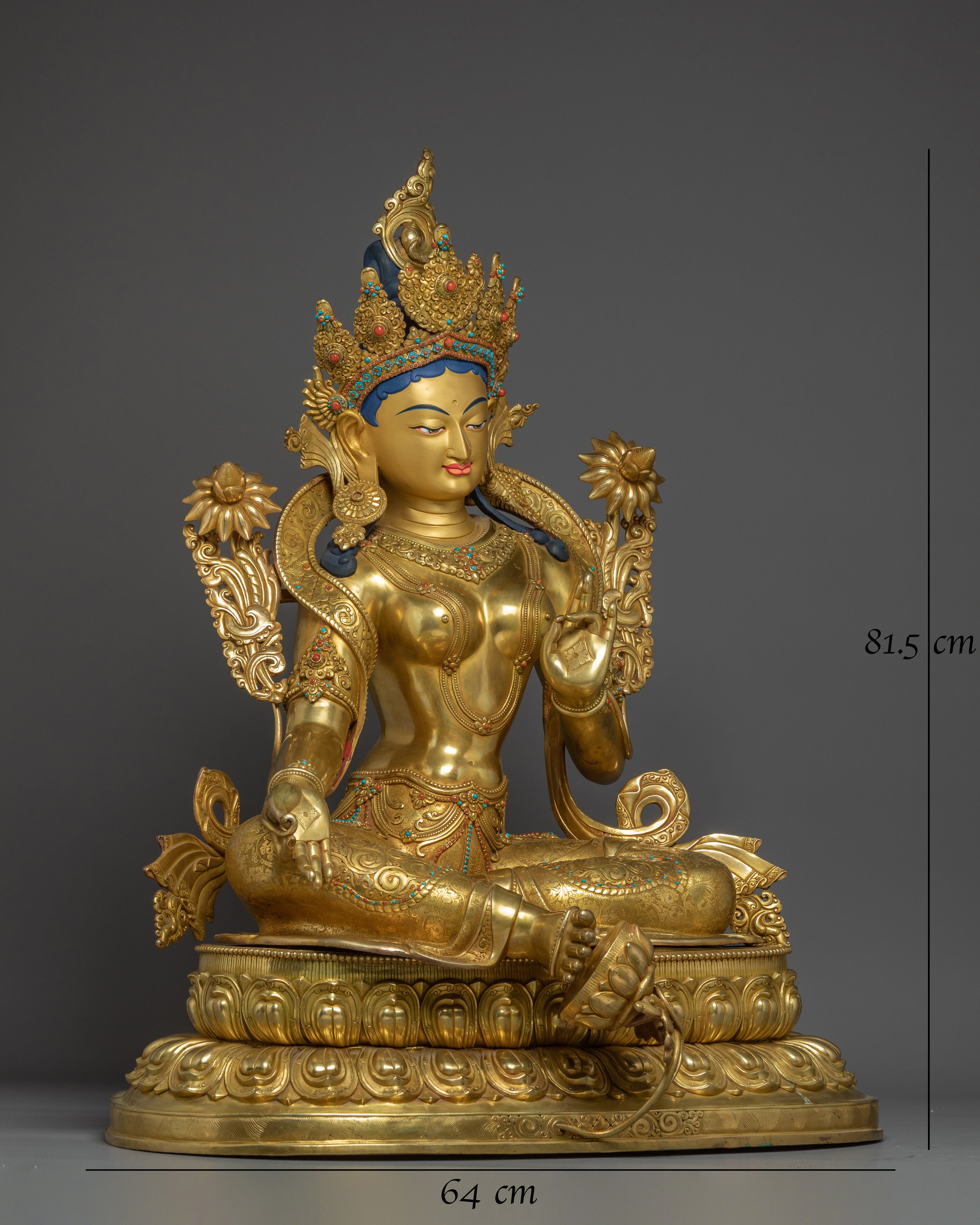 81.5cm Green Tara Statue
