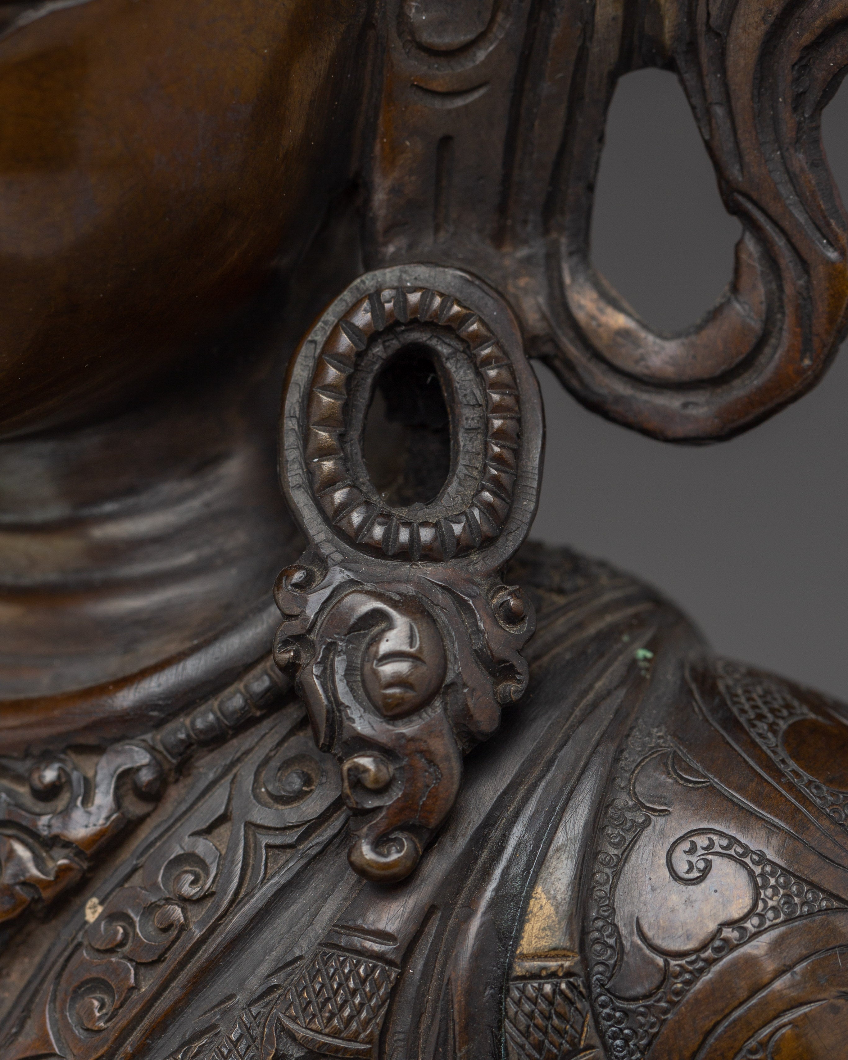 Crown Amitabha Buddha Statue in Copper | Sculpture of the Buddha of Infinite Light