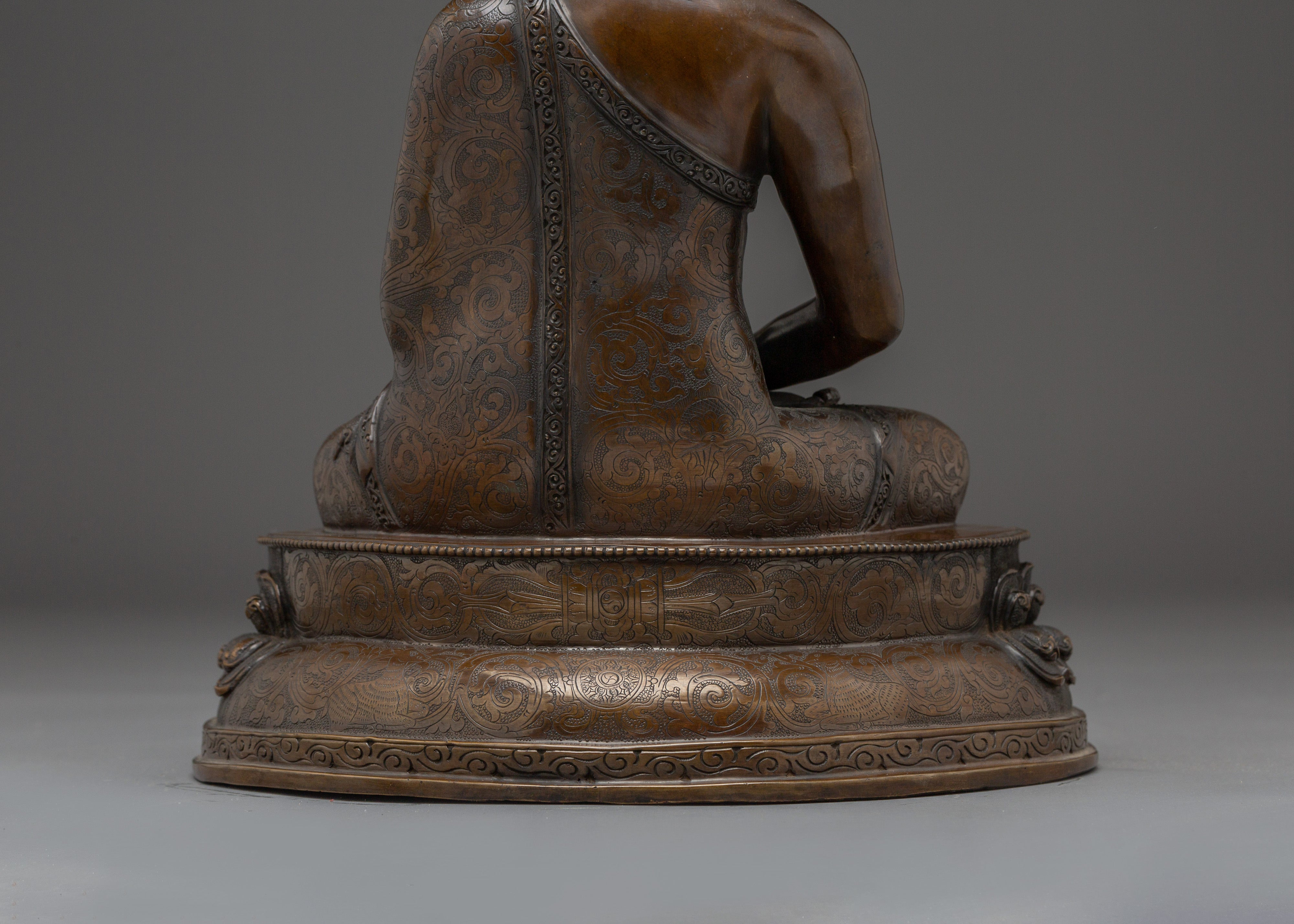 Crown Amitabha Buddha Statue in Copper | Sculpture of the Buddha of Infinite Light