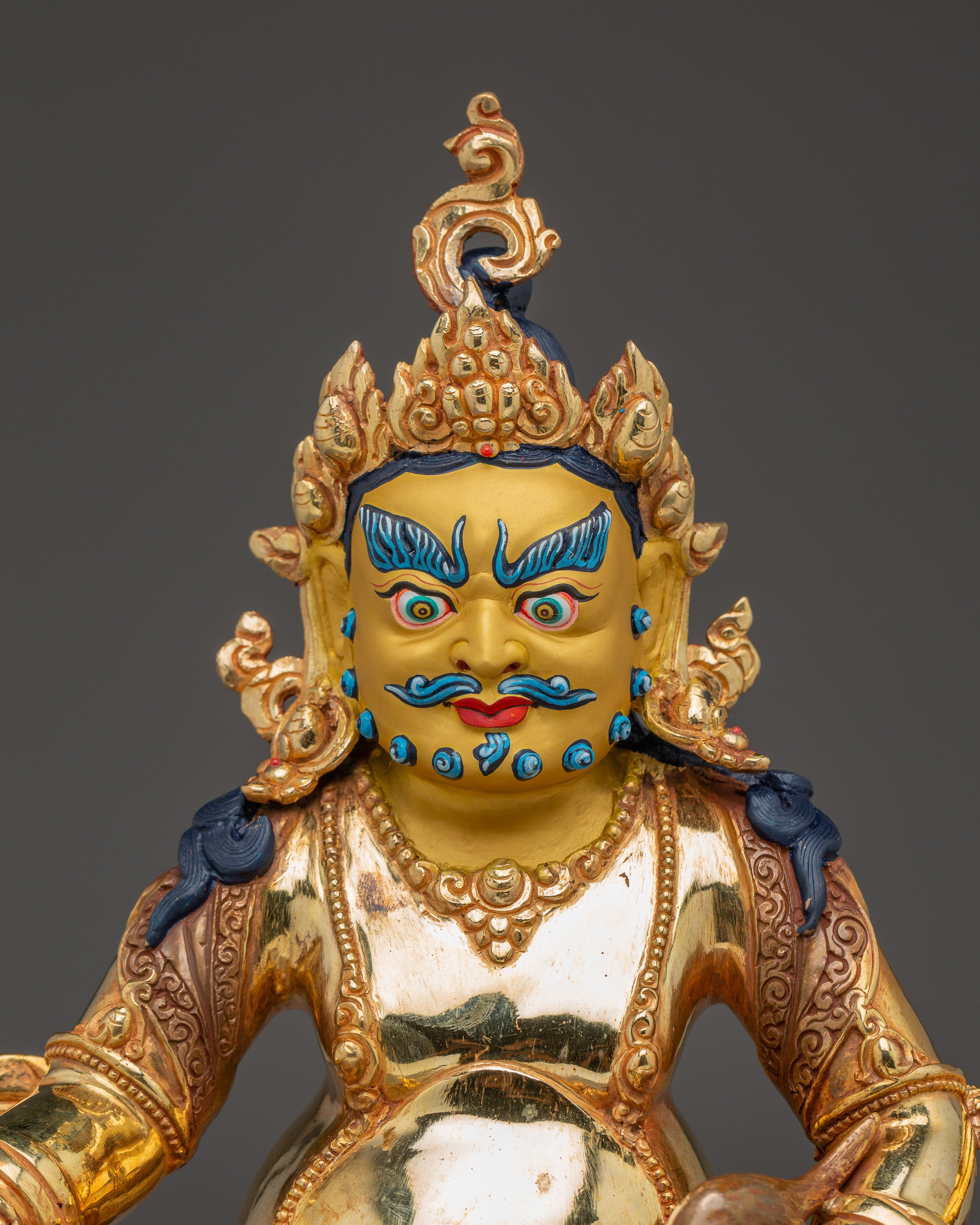 Dzambhala, Deity of Wealth and Prosperity | Gold Gilded Tibetan Statue