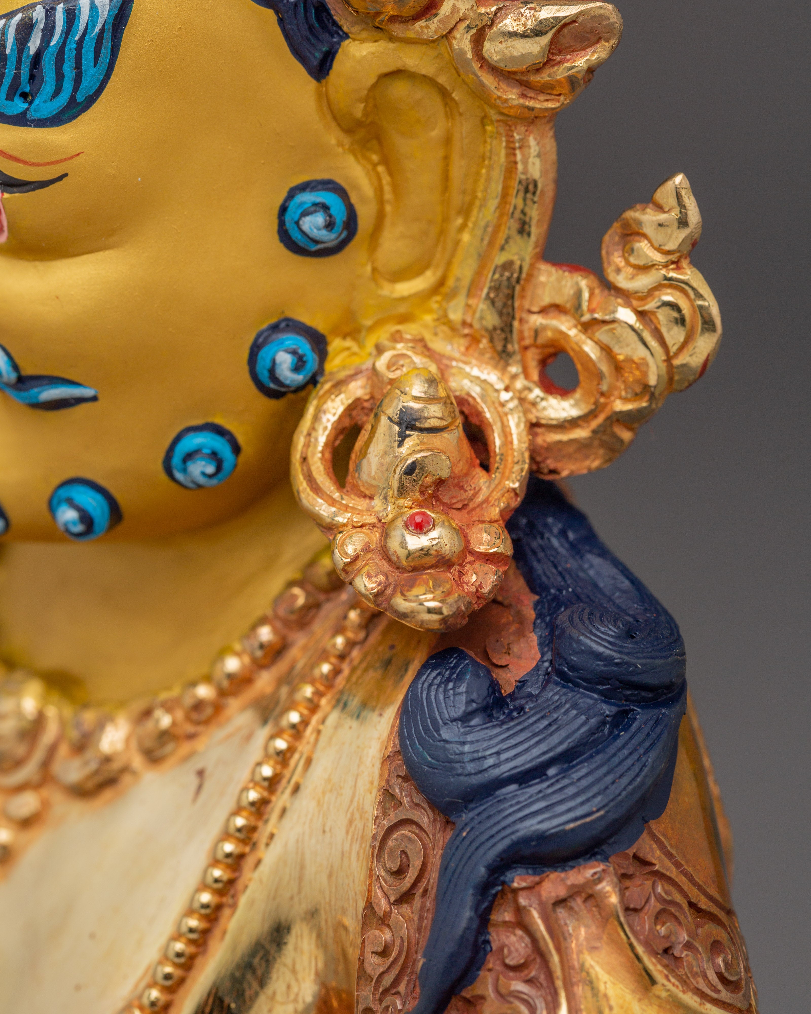 Dzambhala, Deity of Wealth and Prosperity | Gold Gilded Tibetan Statue