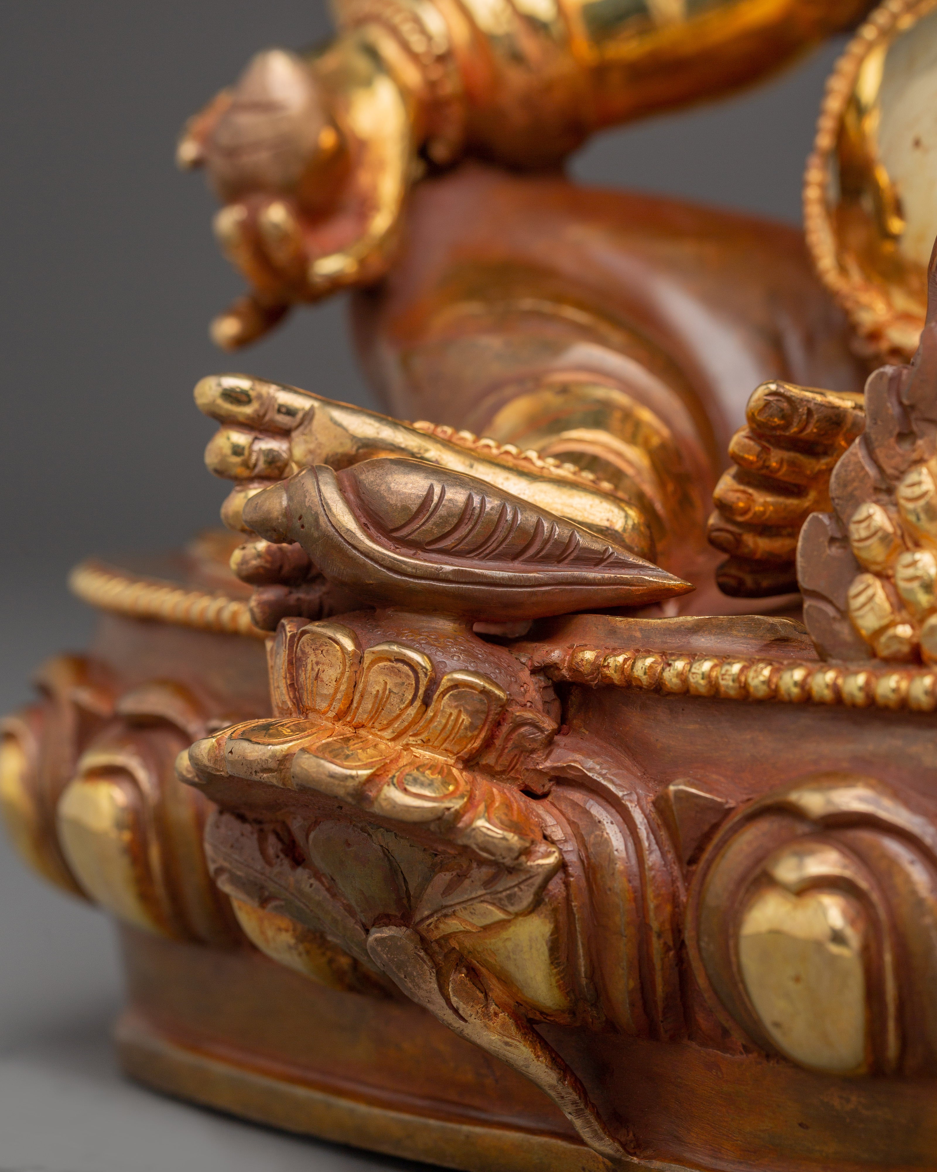Dzambhala, Deity of Wealth and Prosperity | Gold Gilded Tibetan Statue