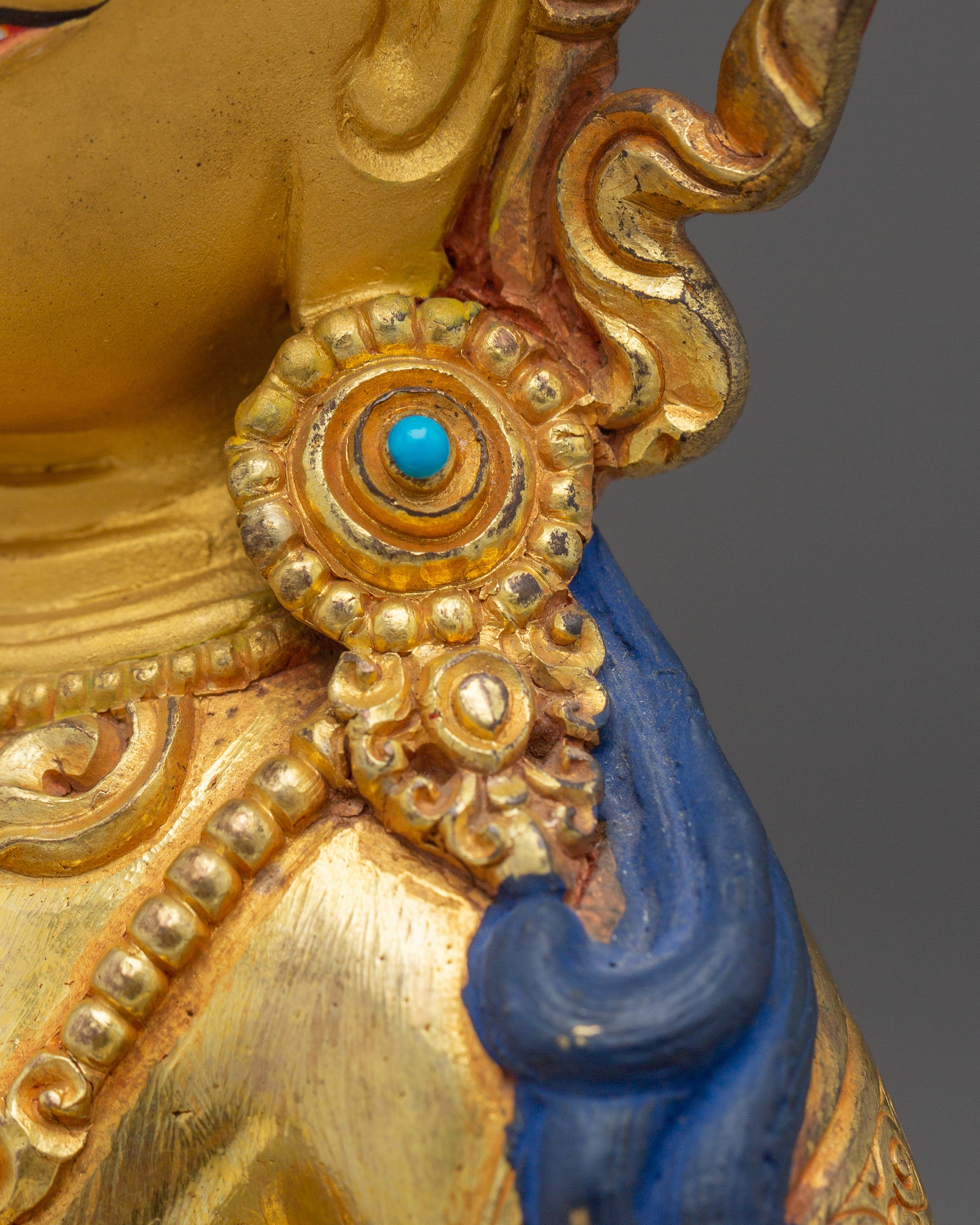 Vajrasattva with 24K Gold Gilding and Gemstones | Perfect for Meditation