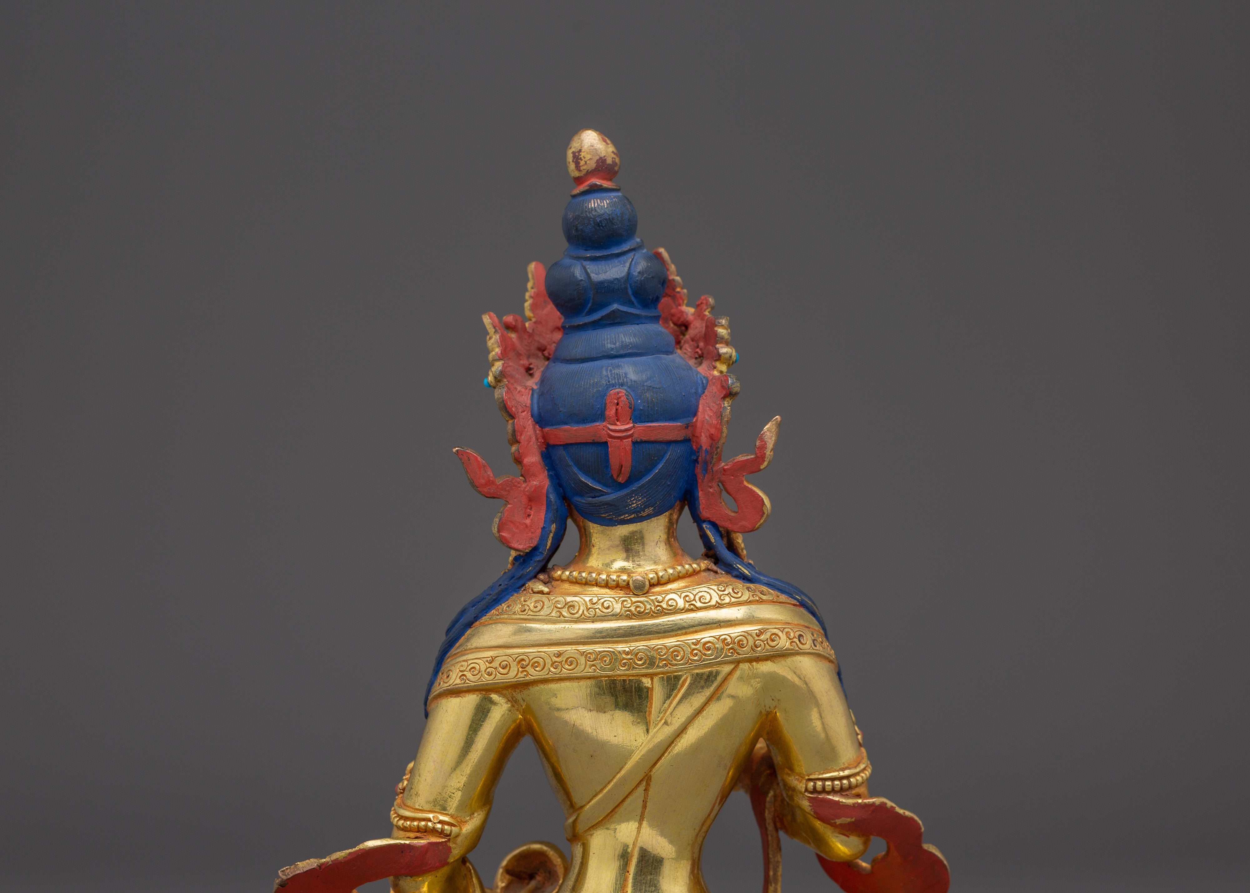 Vajrasattva with 24K Gold Gilding and Gemstones | Perfect for Meditation