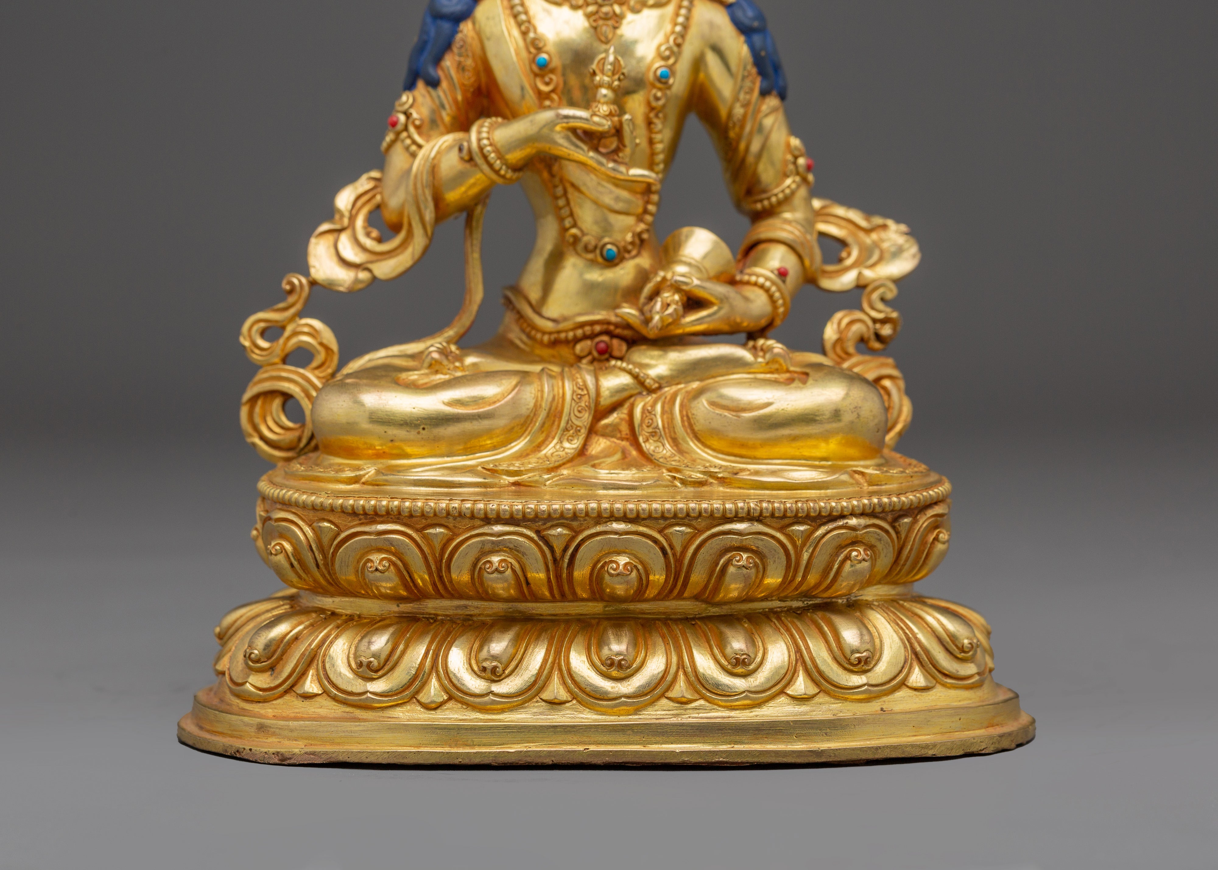 Vajrasattva with 24K Gold Gilding and Gemstones | Perfect for Meditation