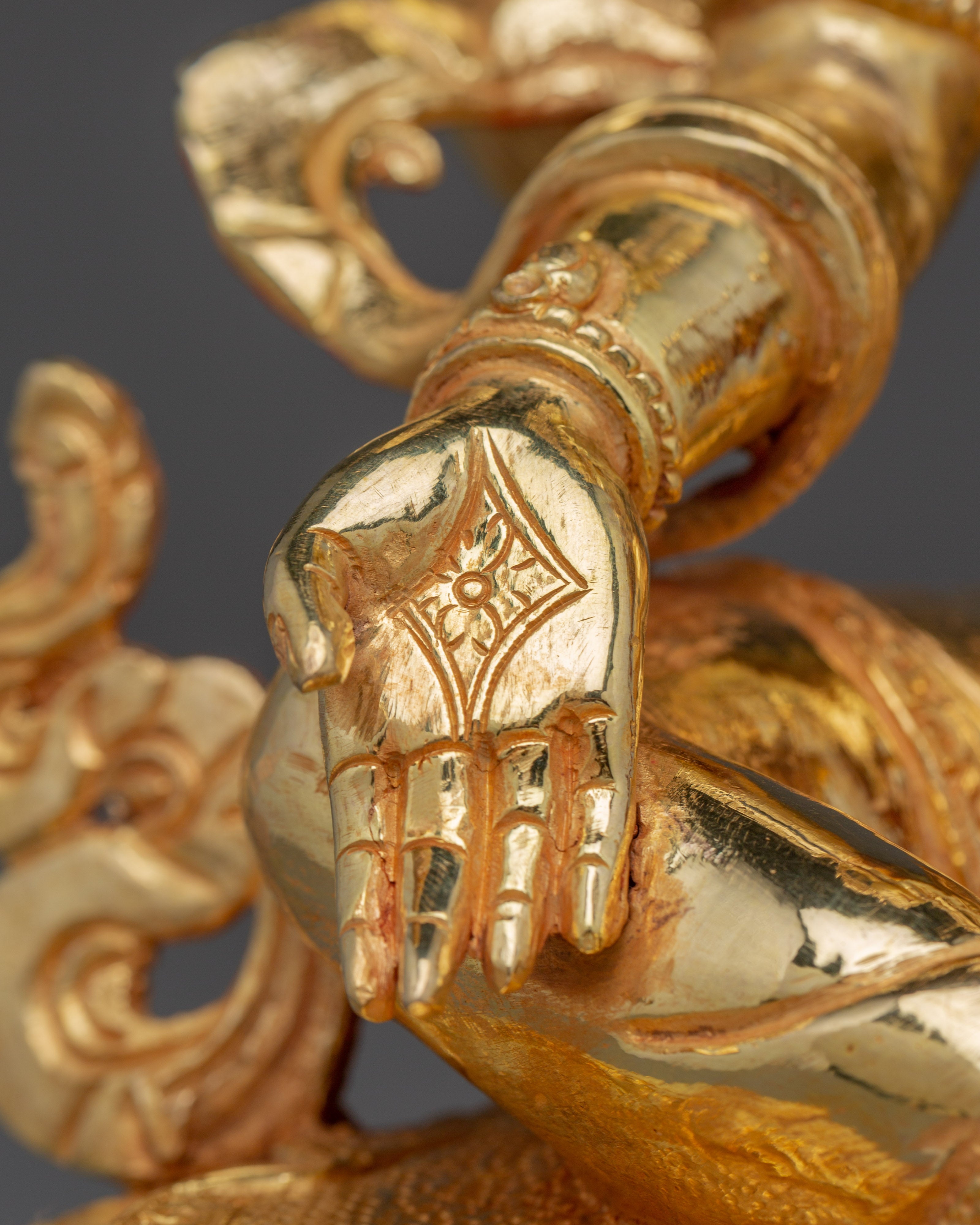 Laxmi Gold Gilded Copper Sculpture | Goddess of Wealth & Prosperity