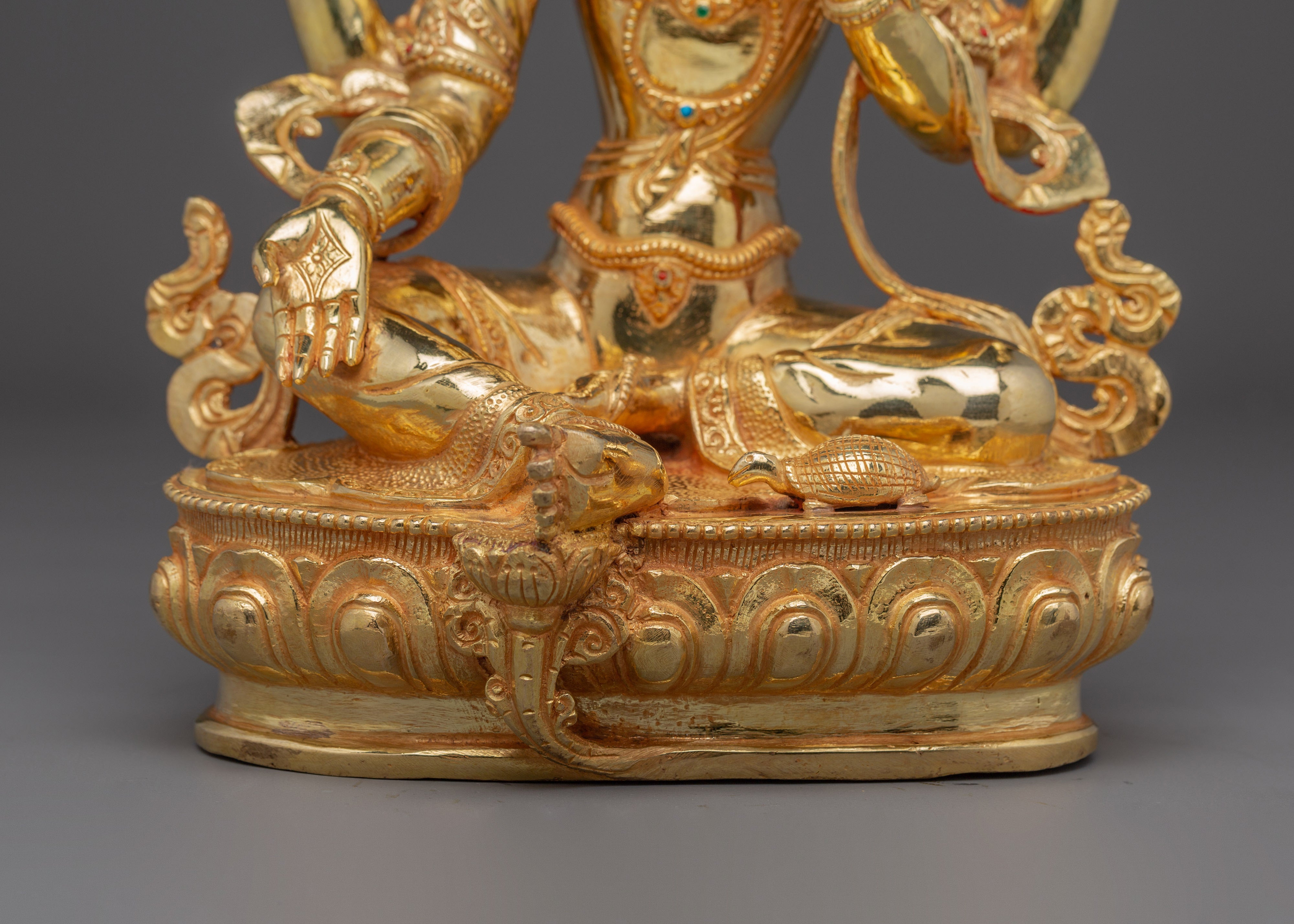 Laxmi Gold Gilded Copper Sculpture | Goddess of Wealth & Prosperity