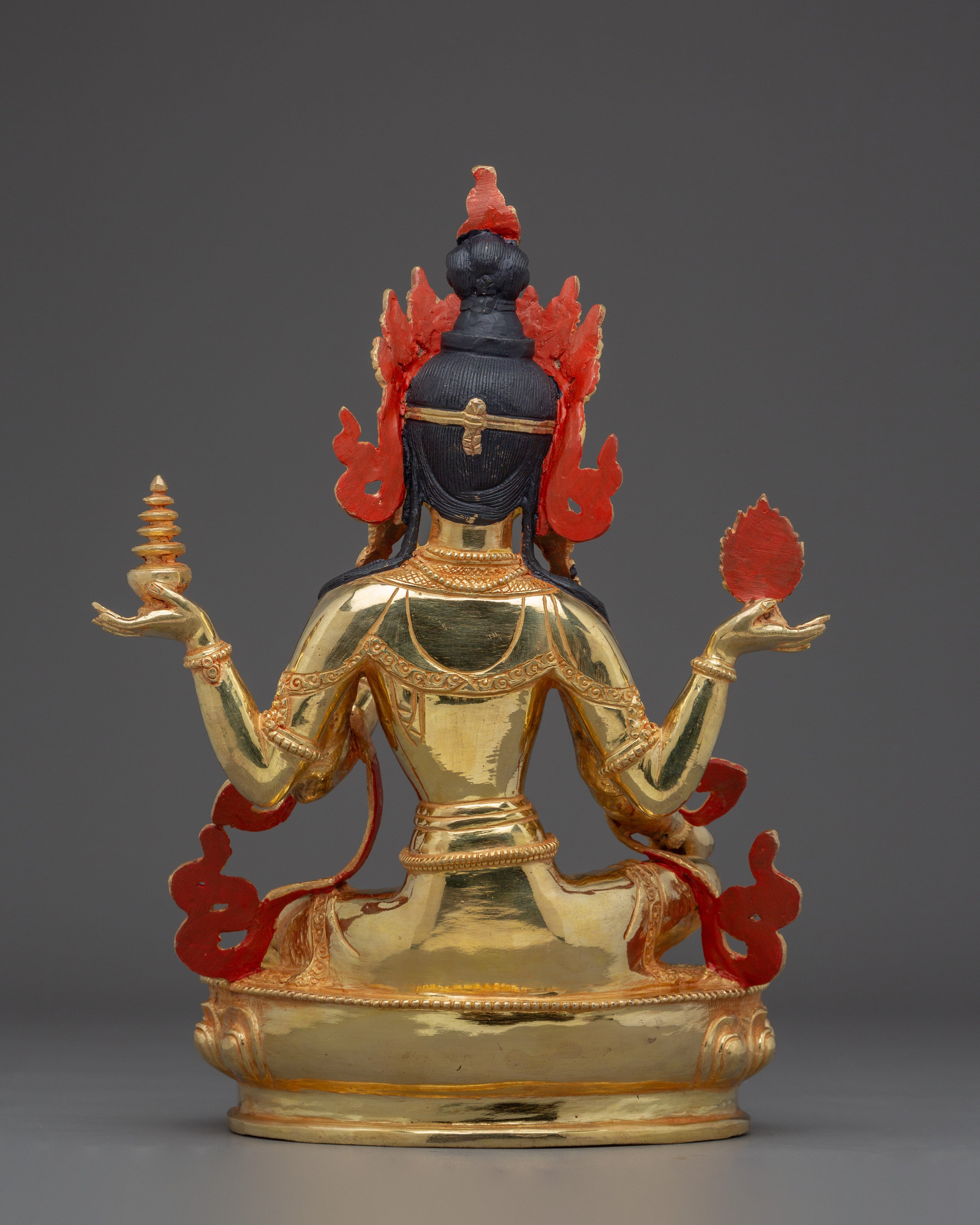 Laxmi Gold Gilded Copper Sculpture | Goddess of Wealth & Prosperity
