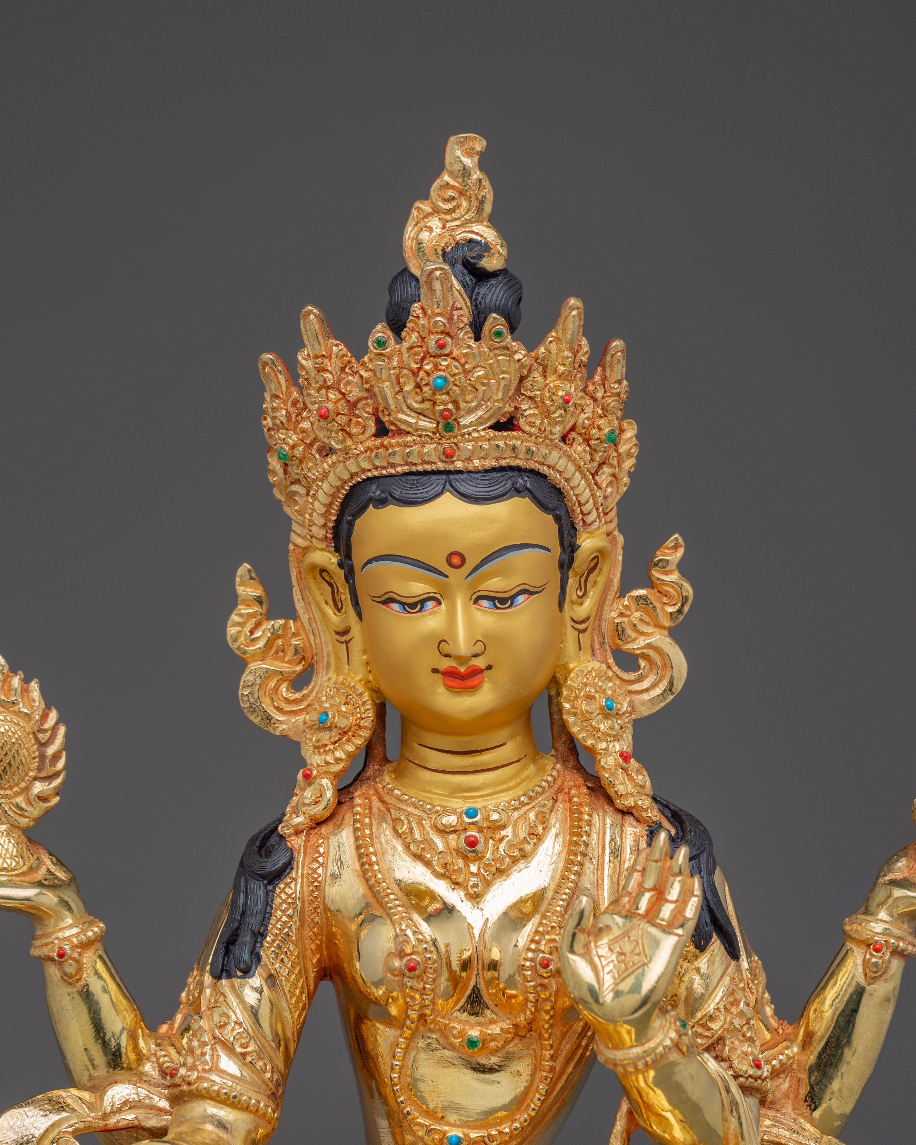 Laxmi Gold Gilded Copper Sculpture | Goddess of Wealth & Prosperity