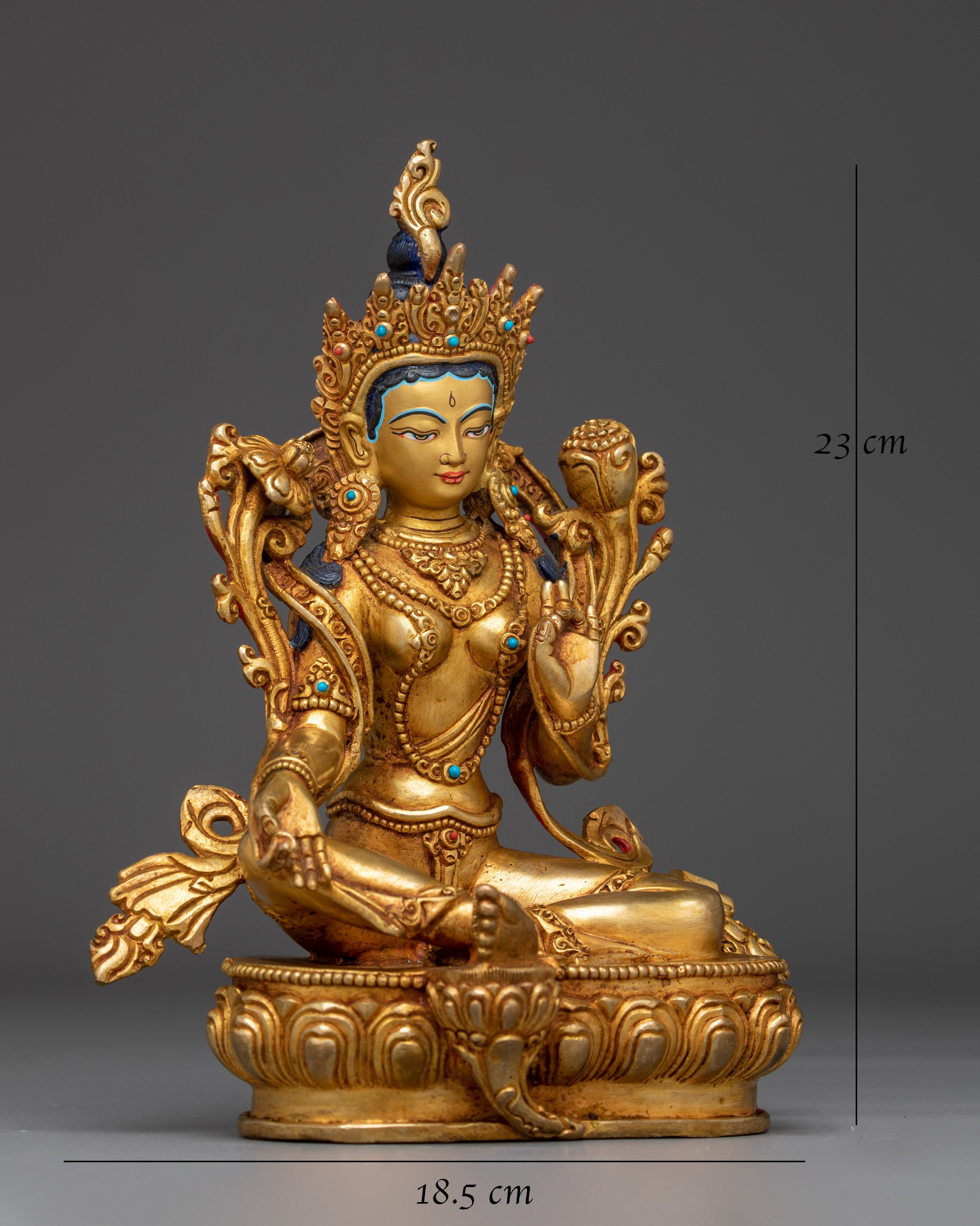 Green Tara Statue: Revered Buddhist Goddess