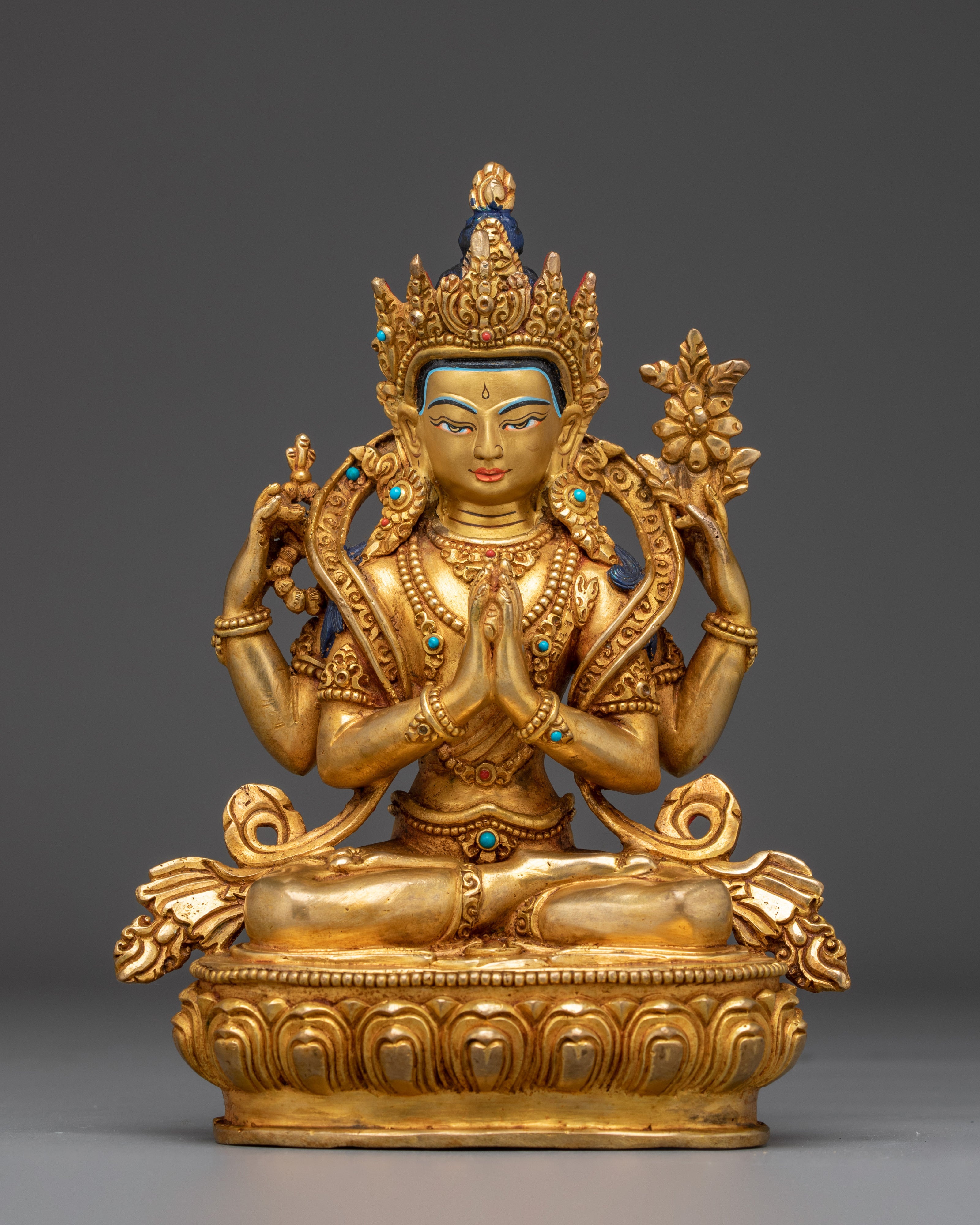 Golden Bodhisattva Statue Set: Six Enlightened Beings