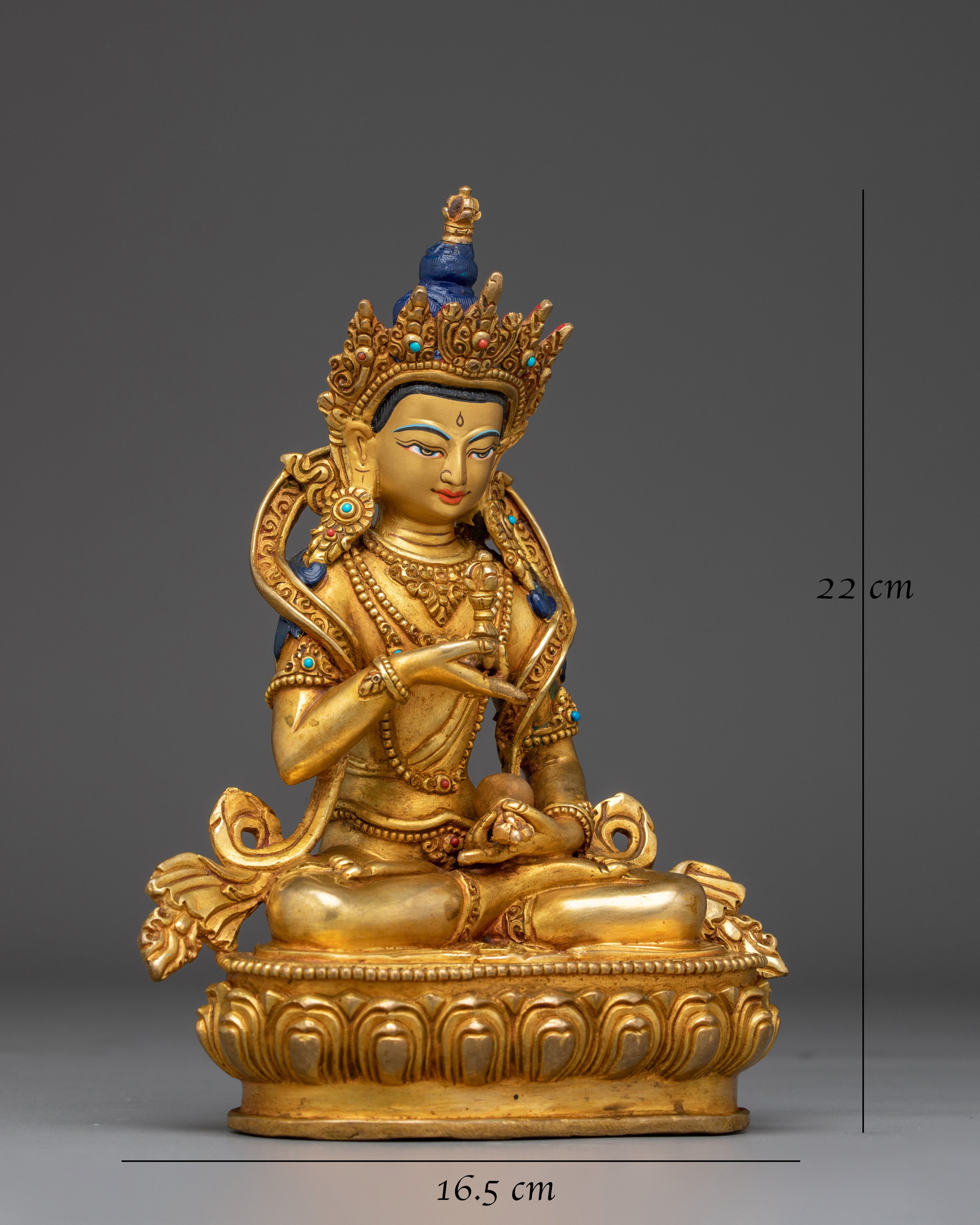 Handcrafted Golden Buddhist Deity Vajrasattva Art