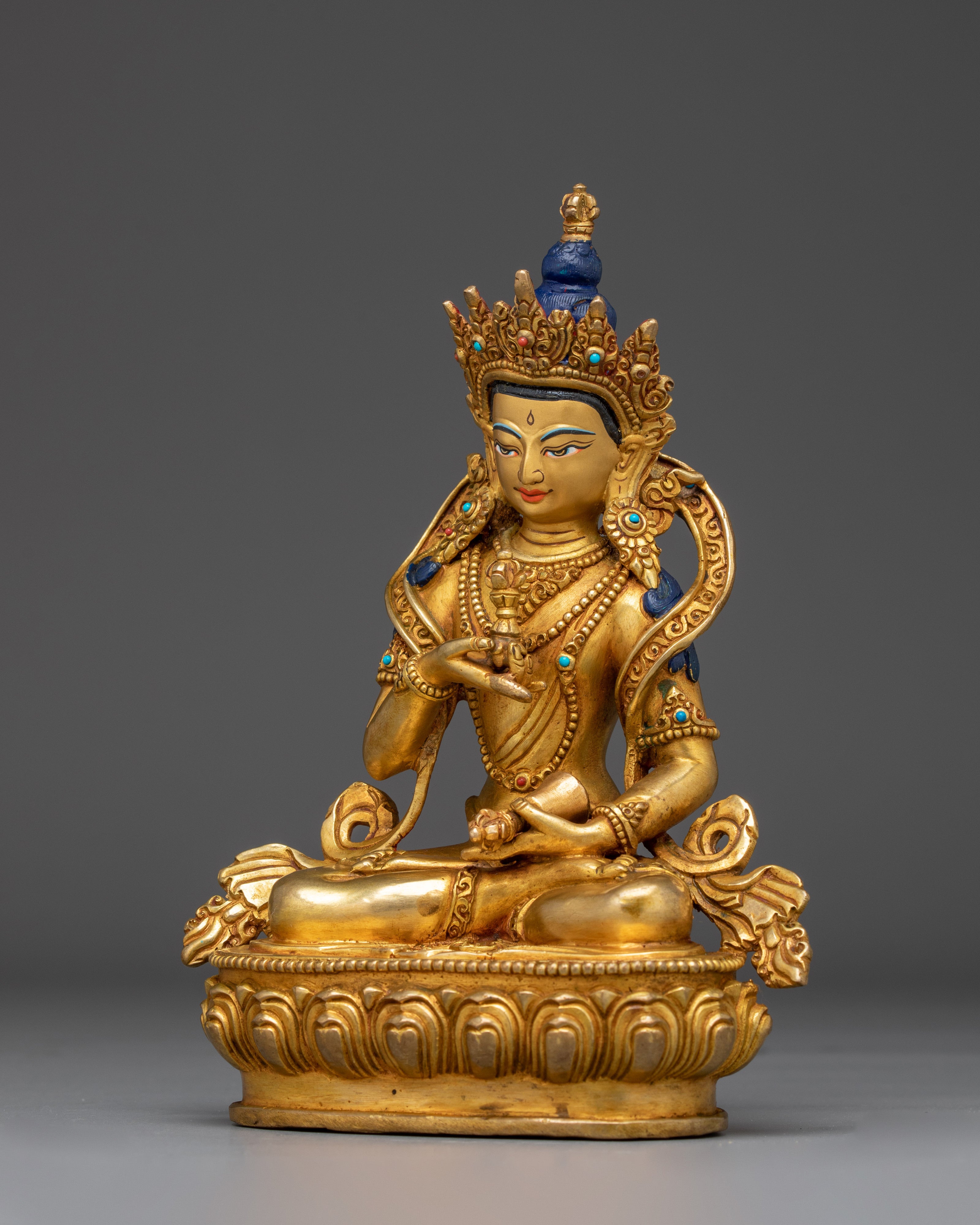 Handcrafted Golden Buddhist Deity Vajrasattva Art | The Thunderbolt Being