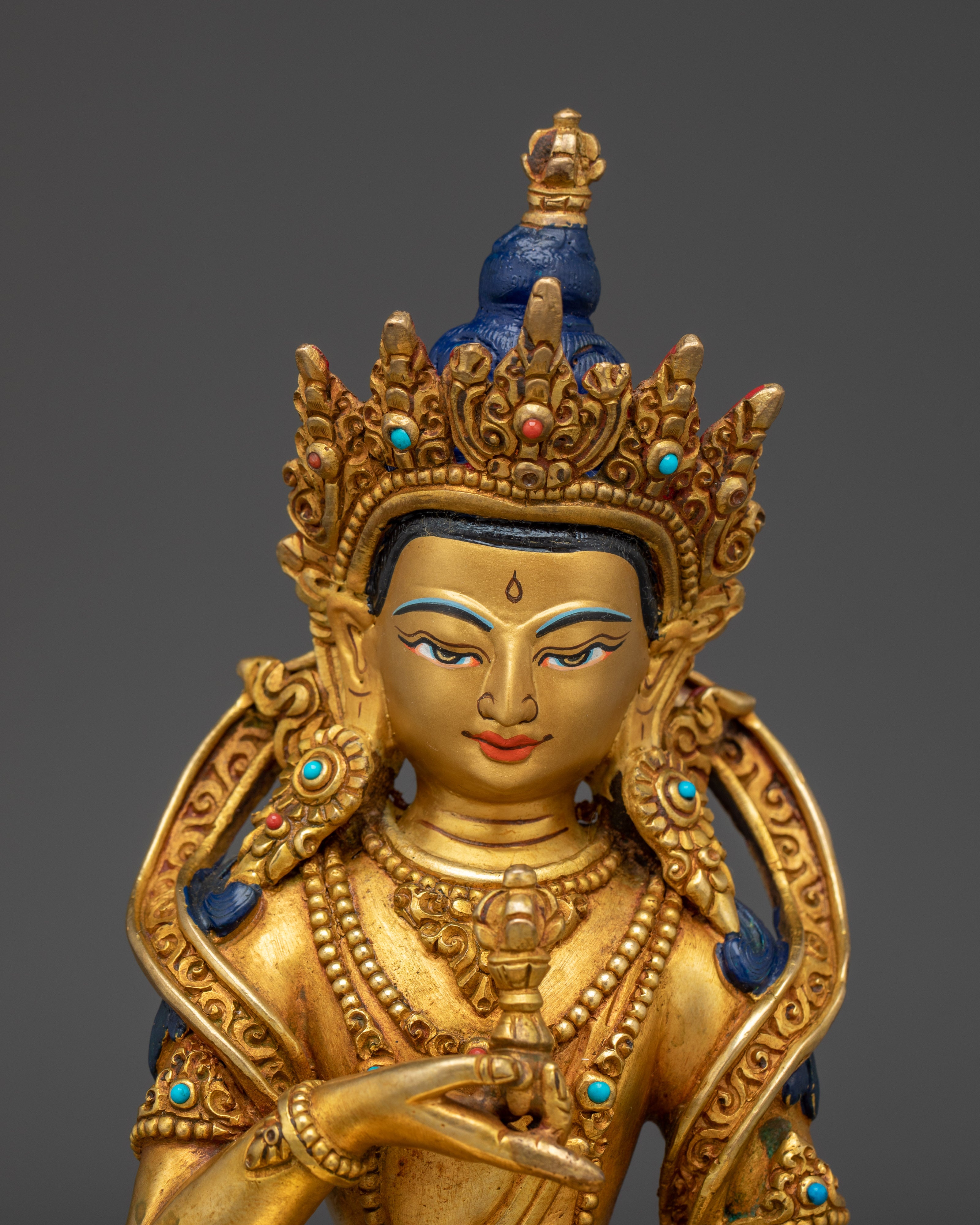 Handcrafted Golden Buddhist Deity Vajrasattva Art | The Thunderbolt Being