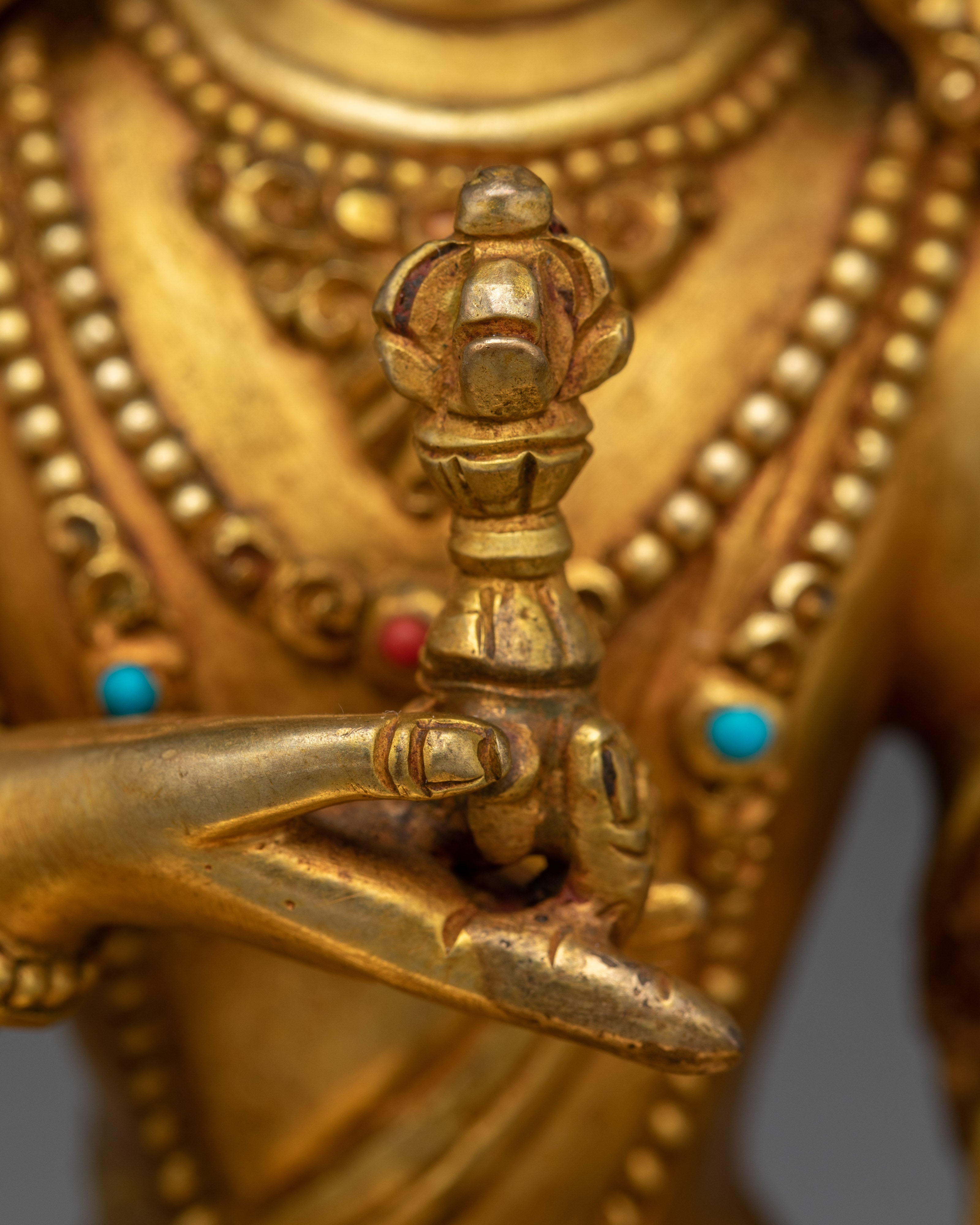 Handcrafted Golden Buddhist Deity Vajrasattva Art | The Thunderbolt Being
