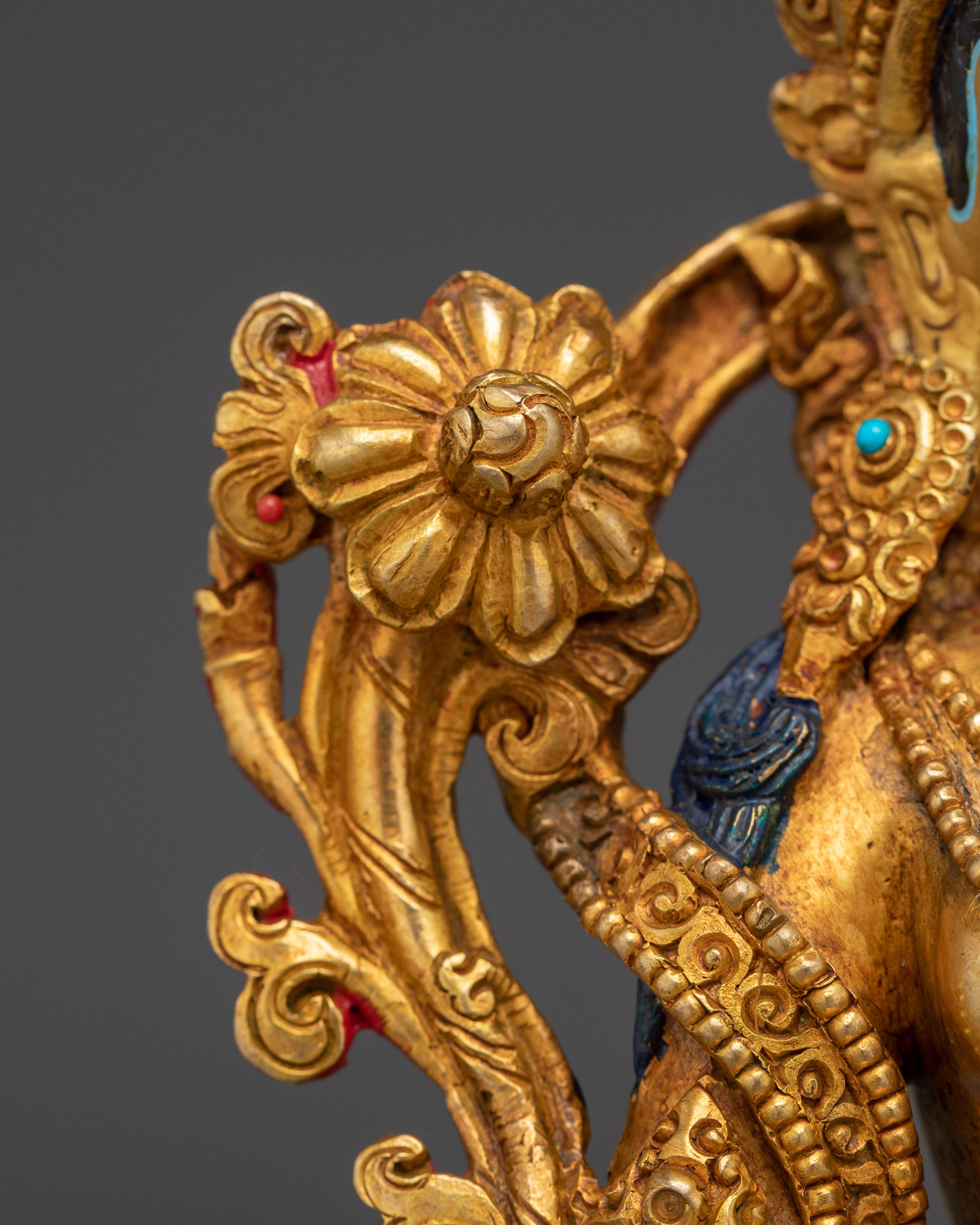 White Tara Buddha Art with 24K Gold Gilded | Spiritual Meditation & Altar Decor