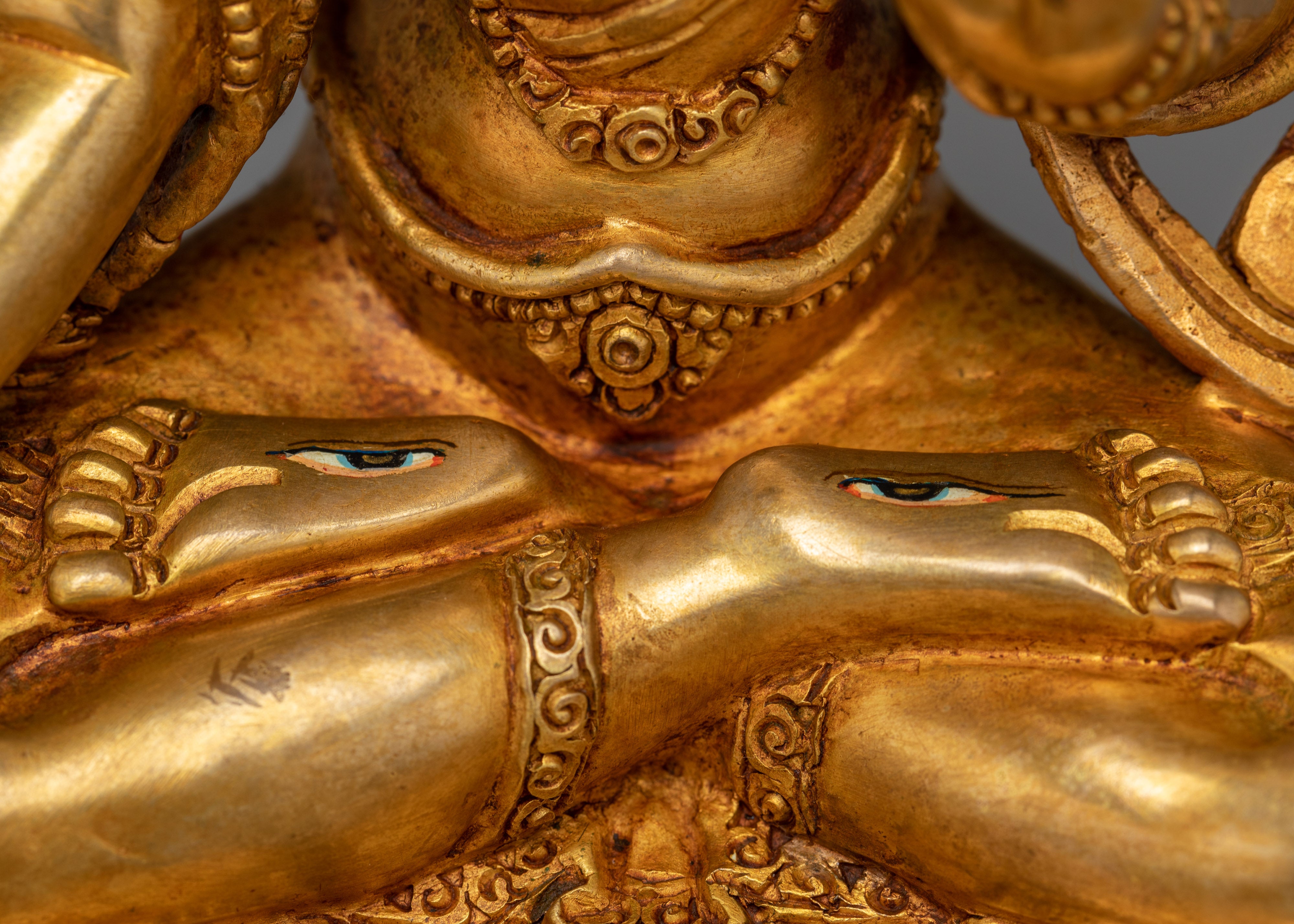 White Tara Buddha Art with 24K Gold Gilded | Spiritual Meditation & Altar Decor