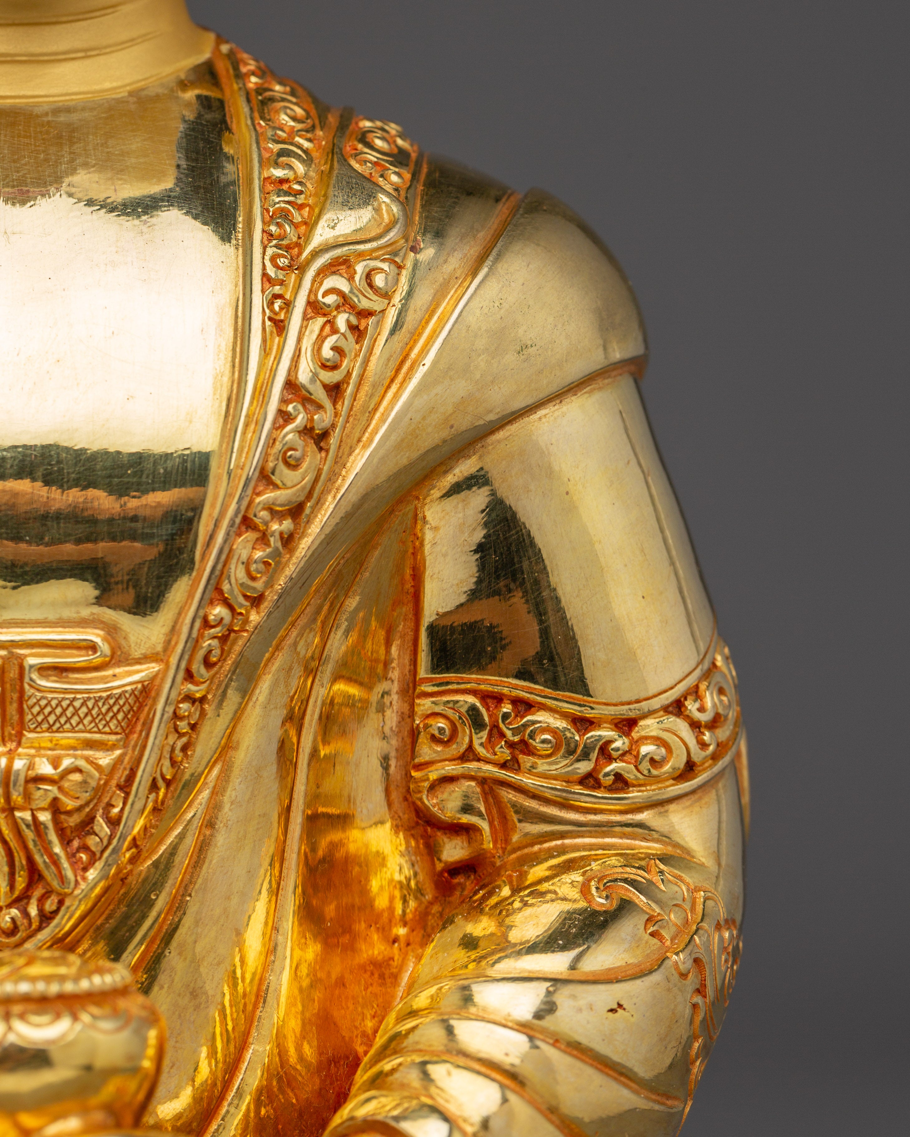 Shakyamuni Buddha Art, Historical Enlightened One | Gold-Gilded Sculpture for Peace