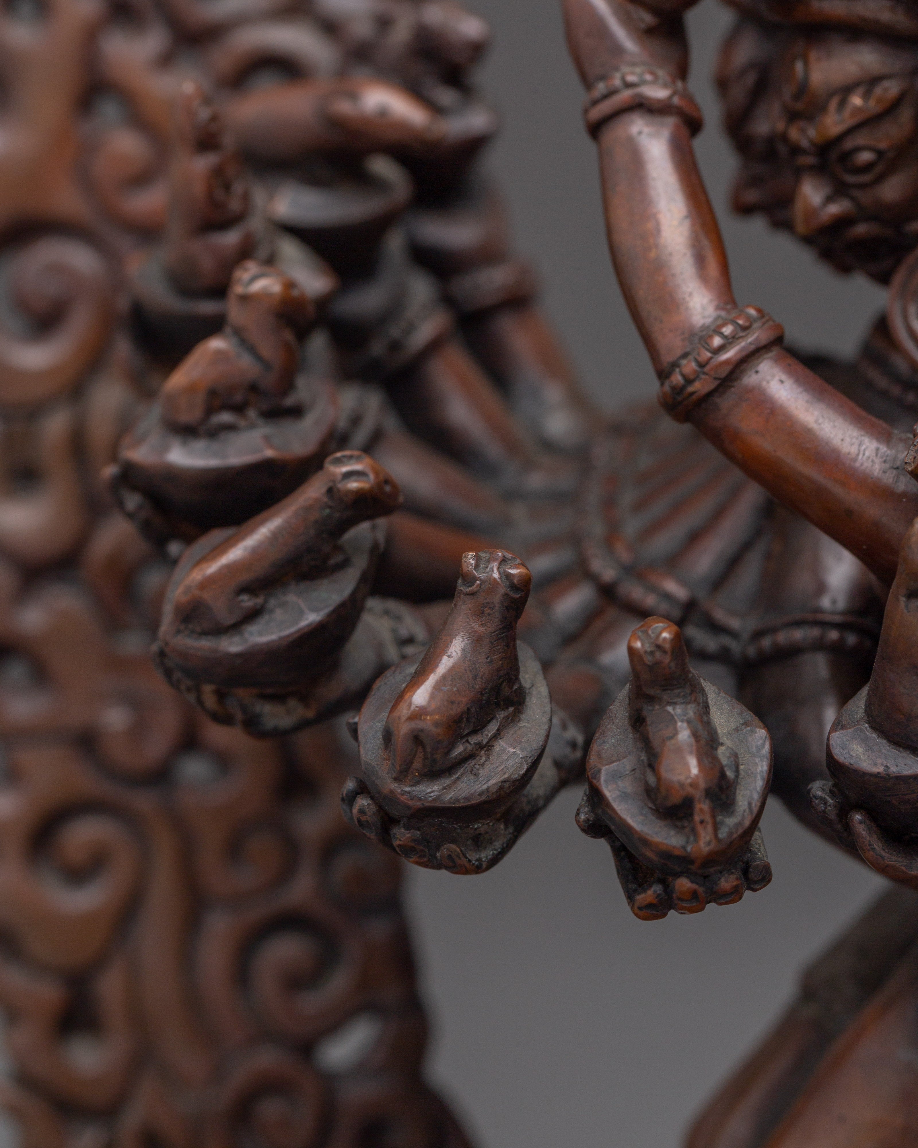 Hevajra Statue in Oxidized Copper | Buddhist Altar or Meditation Space