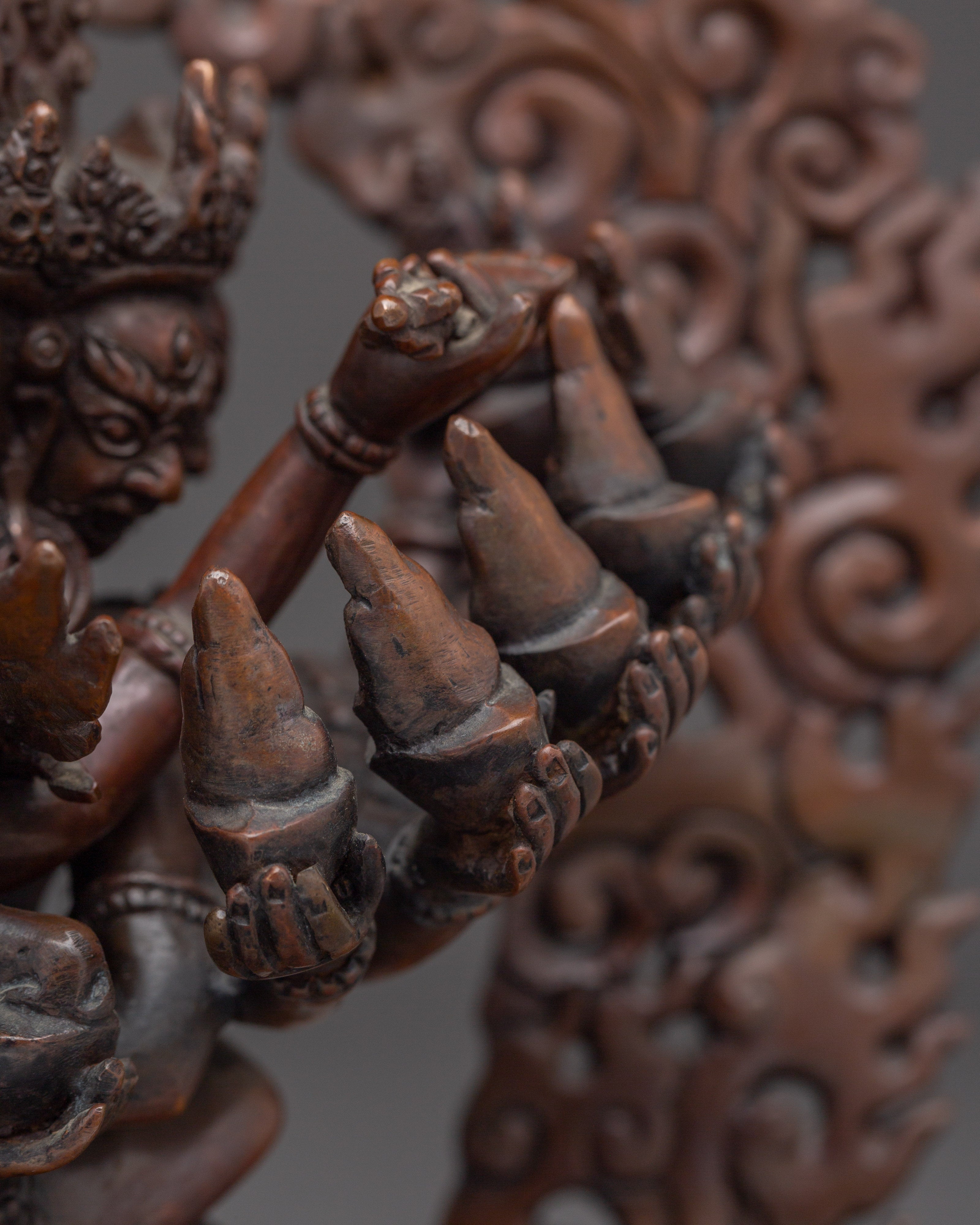 Hevajra Statue in Oxidized Copper | Buddhist Altar or Meditation Space