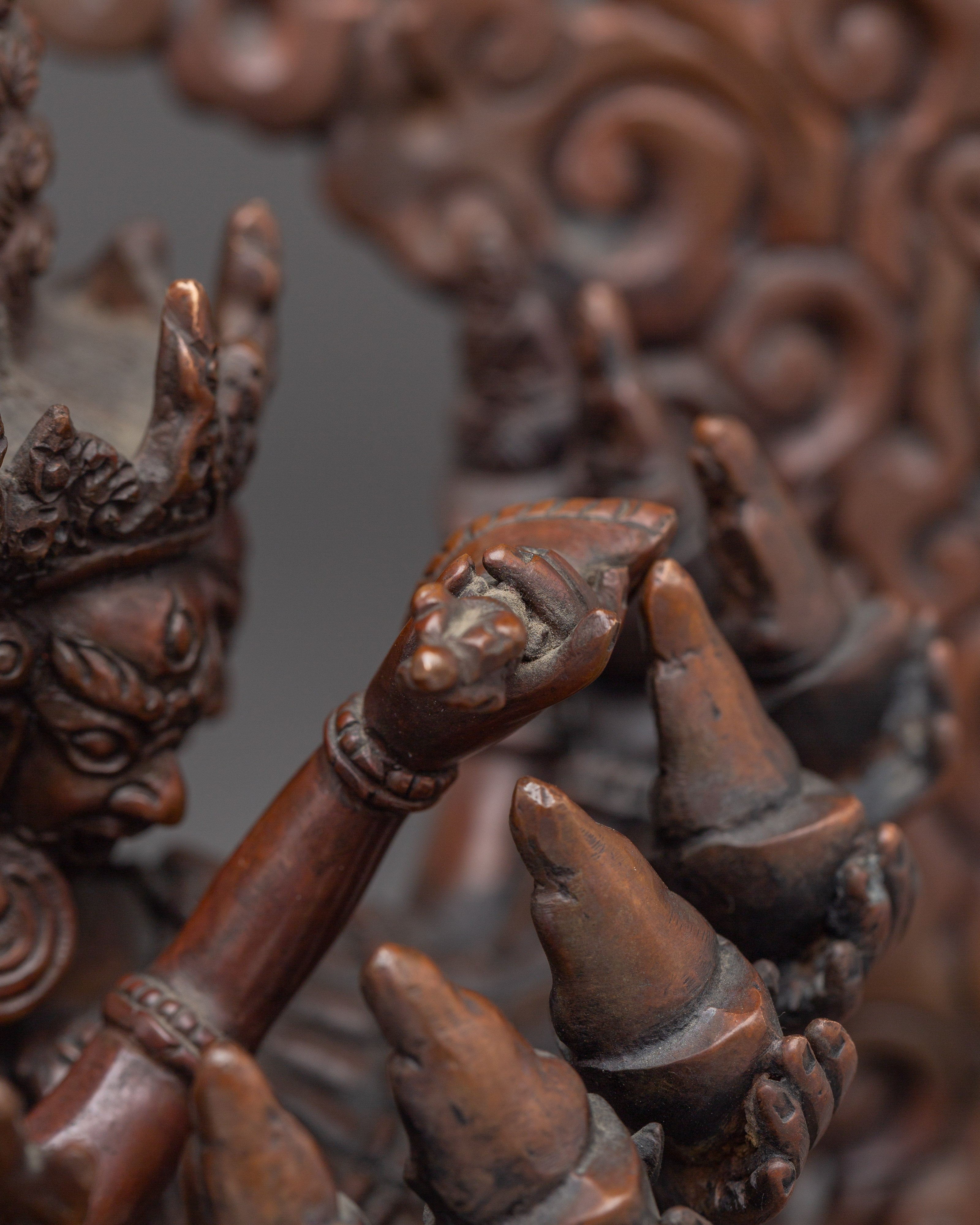 Hevajra Statue in Oxidized Copper | Buddhist Altar or Meditation Space