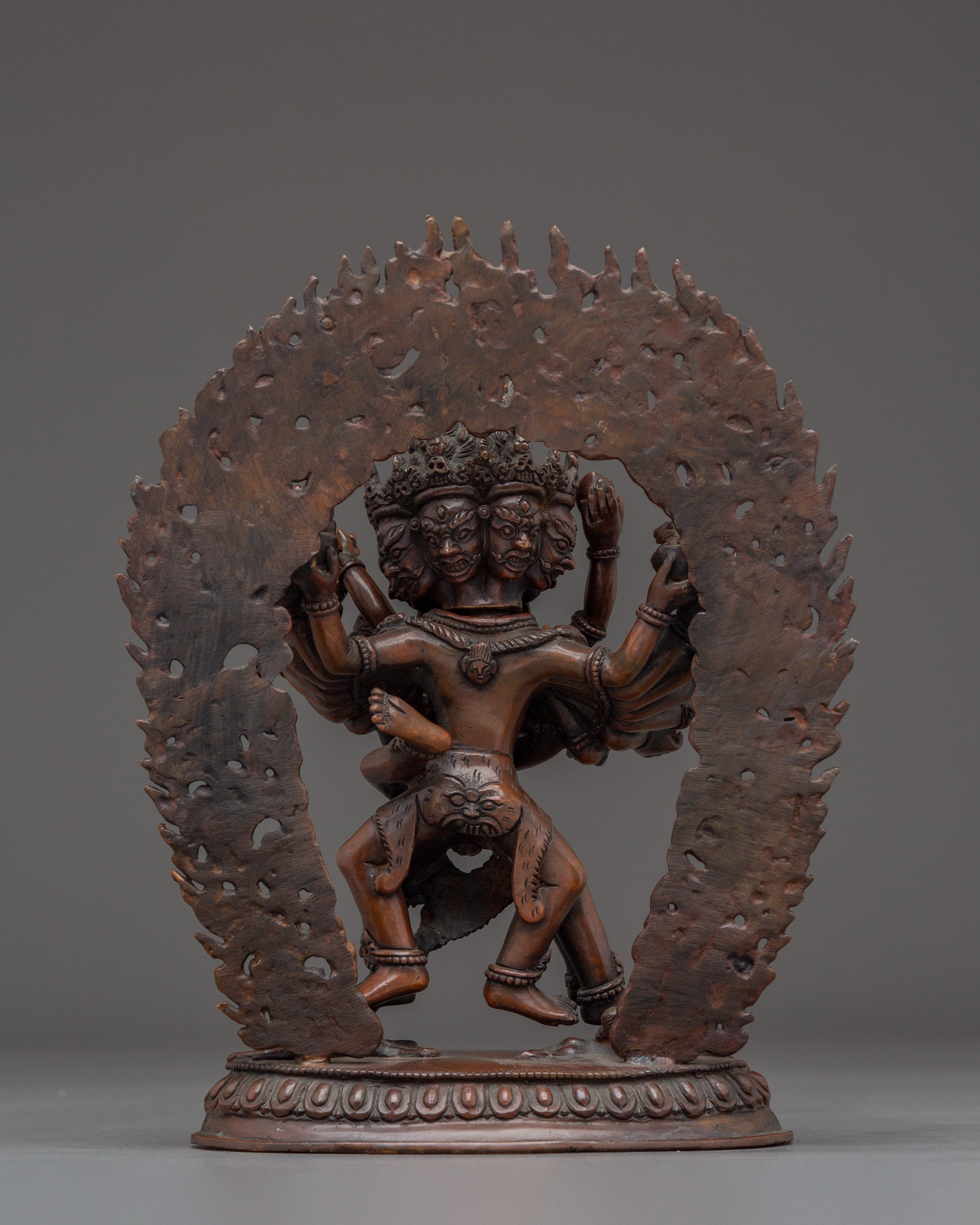 Hevajra Statue in Oxidized Copper | Buddhist Altar or Meditation Space