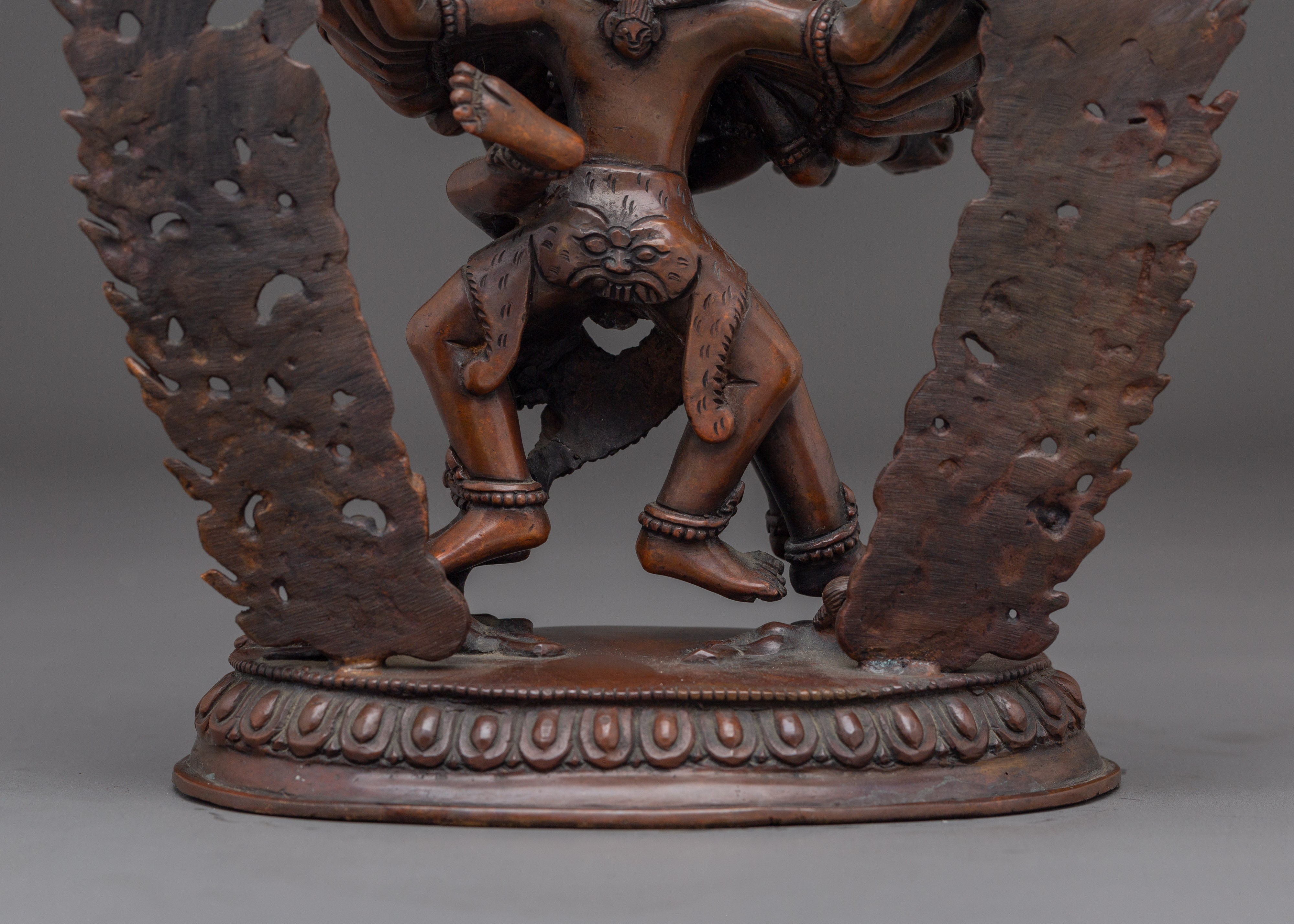 Hevajra Statue in Oxidized Copper | Buddhist Altar or Meditation Space