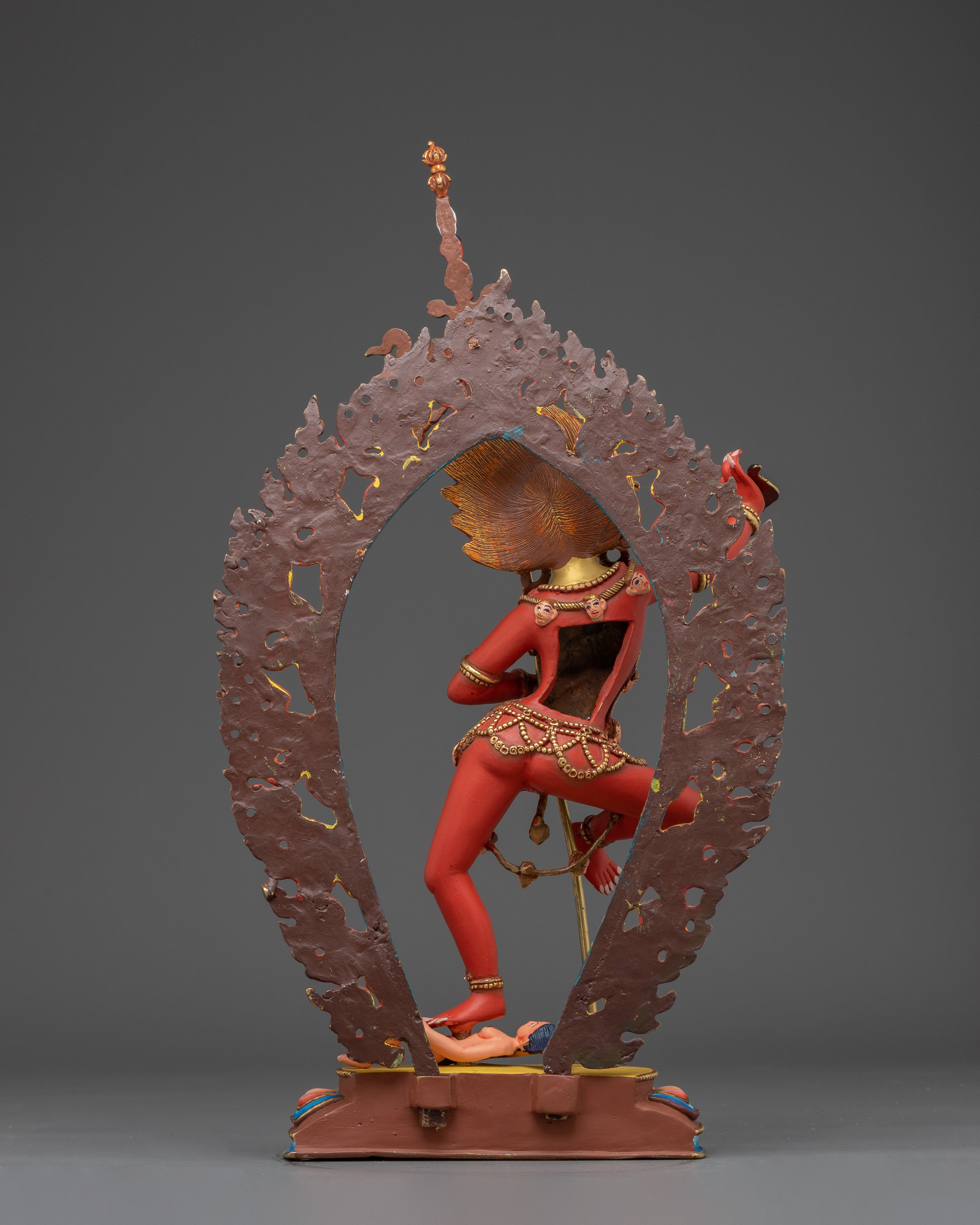 Dorje Phagmo Copper Statue with Gold & Acrylic Detailing | Dakini for Sacred Shrine Spaces